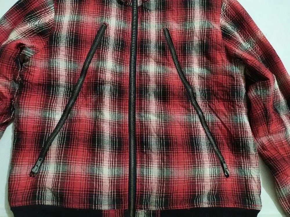 Japanese Brand Slippino Chekered Punk Zipper Style Jacket Size US M / EU 48-50 / 2 - 2 Thumbnail