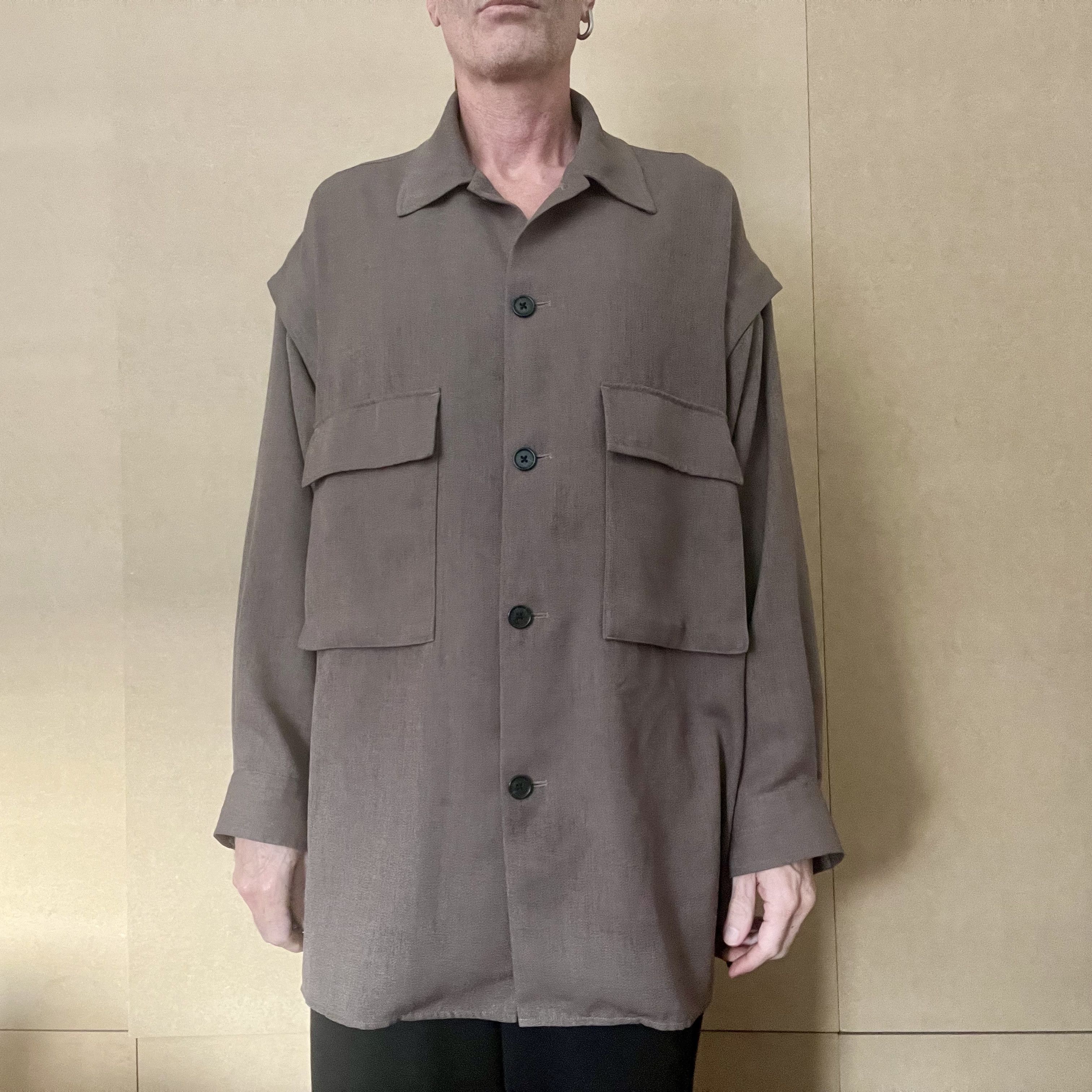 Number (N)ine Number Nine olive oversized shirt Size US L / EU 52-54 / 3 - 3 Thumbnail