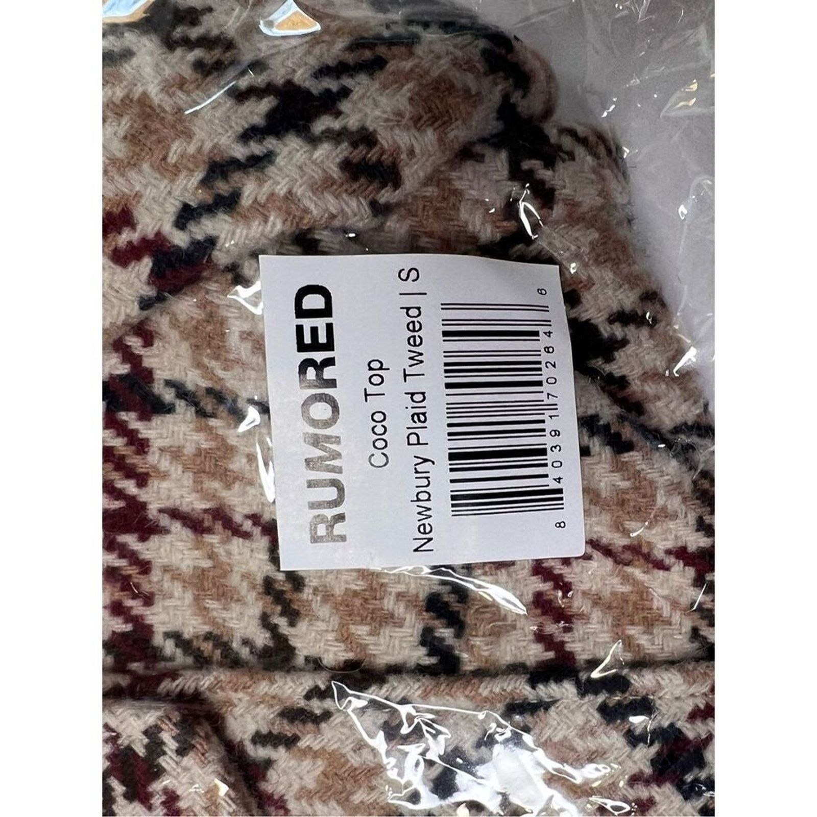 Other Rumored Coco Cropped Top Shacket SMALL Tweedcore Choco Girl Size S / US 4 / IT 40 - 8 Thumbnail