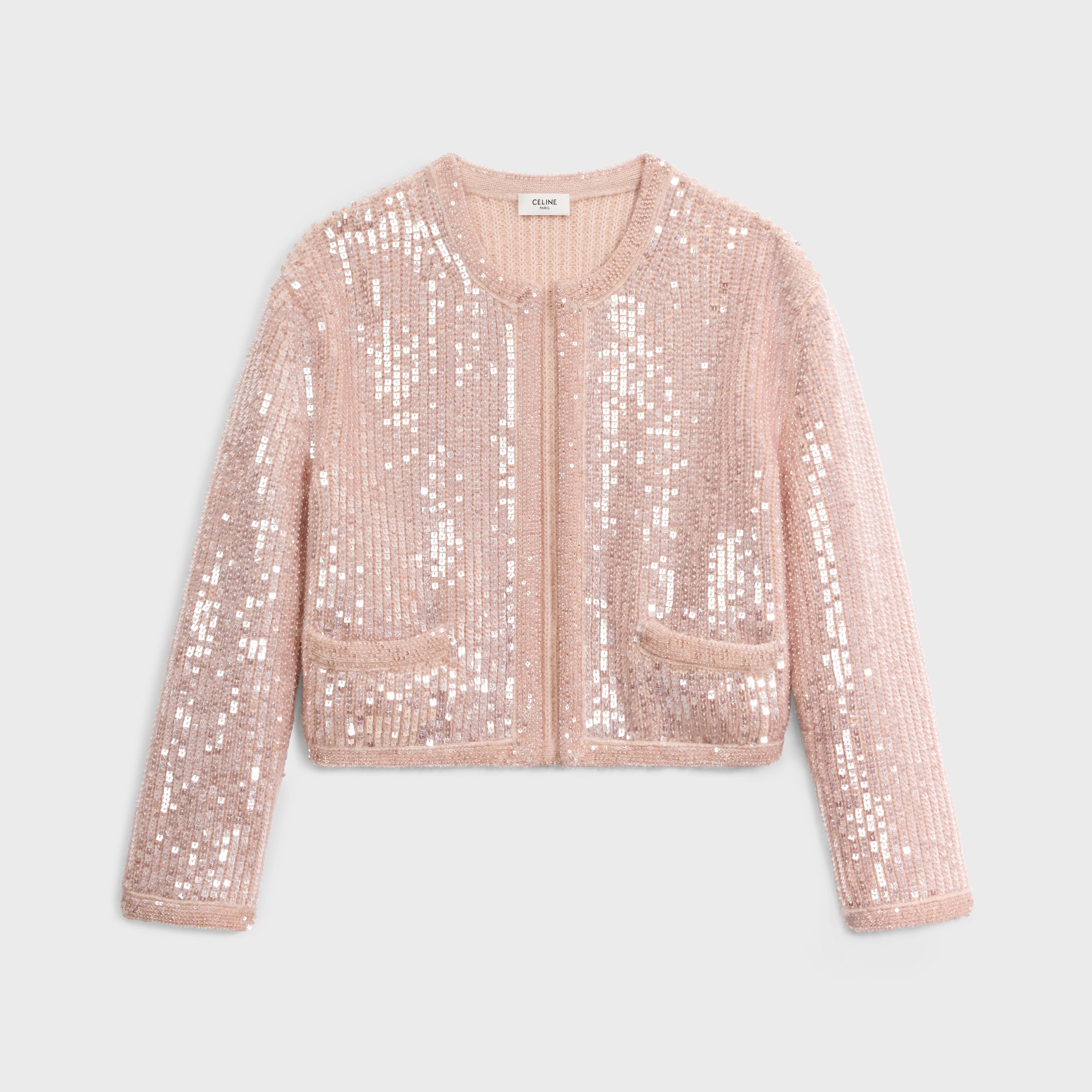 Celine o1w1db10925 2AF77072U Embroidered Mohair Cardigan in Pink Size XS / US 0-2 / IT 36-38 - 1 Thumbnail