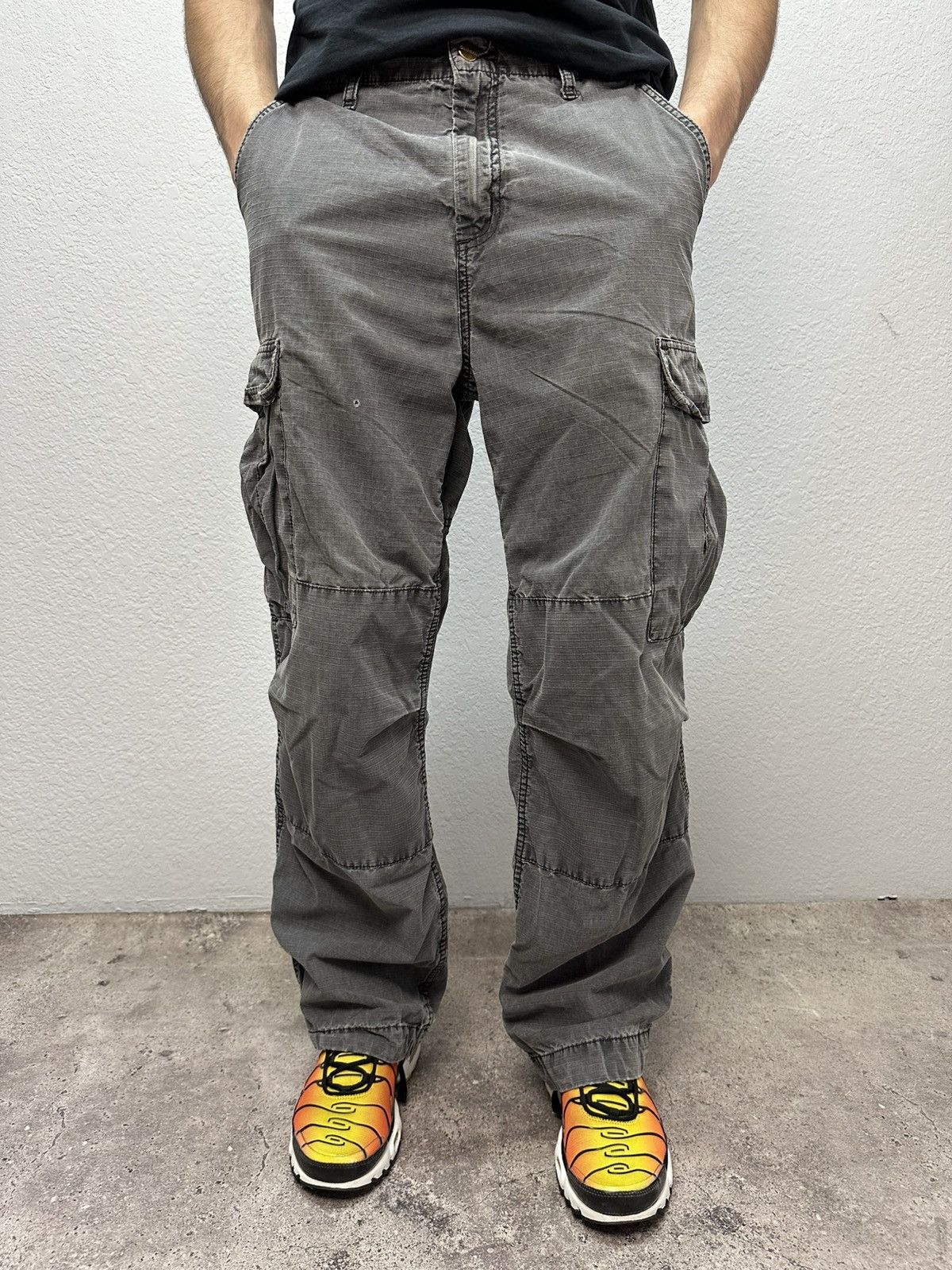 Carhartt Vintage Carhartt Cargo Pants Distressed Y2K Faded Gray Size US 30 / EU 46 - 10 Thumbnail