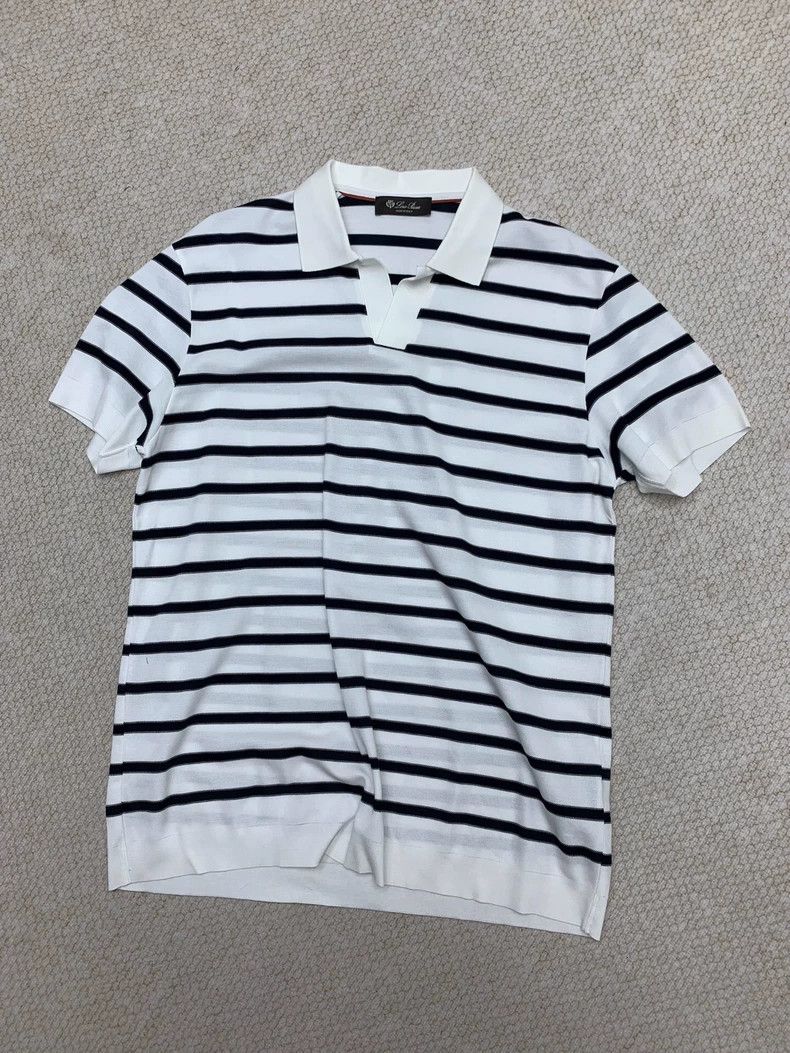 Loro Piana LORO PIANA size52 White black fine striped sea soul beads f Size US XL / EU 56 / 4 - 4 Thumbnail