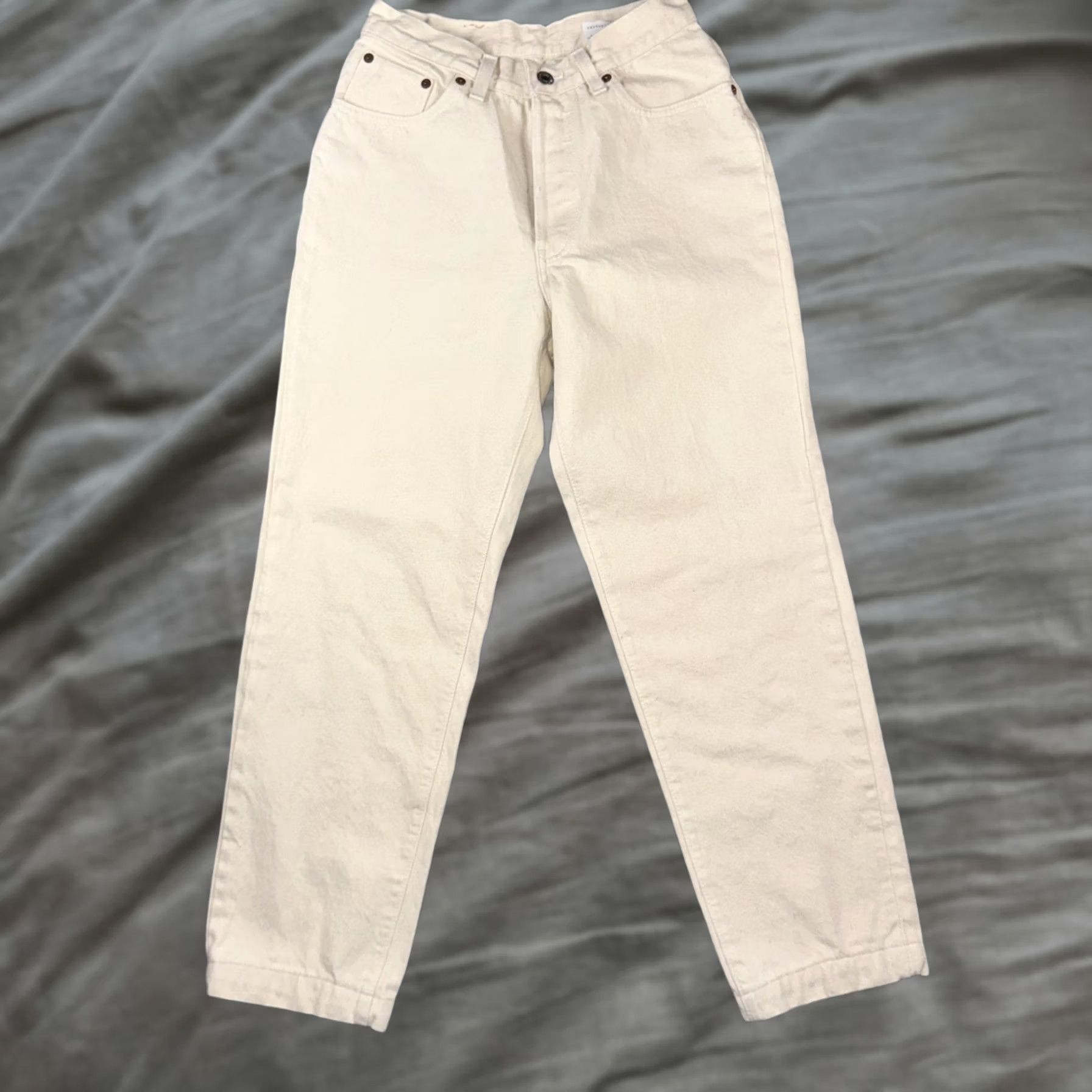 Levi's Vintage Levi'S 501 Jeans Womens 9M White High Rise Straight Button Fly USA Denim Size 30" / US 8 / IT 44 - 1 Thumbnail
