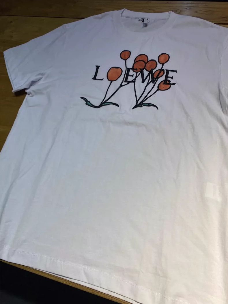 Loewe LOEWE White comb woven cotton floral letter pattern heavy Size L / US 10 / IT 46 - 1 Thumbnail