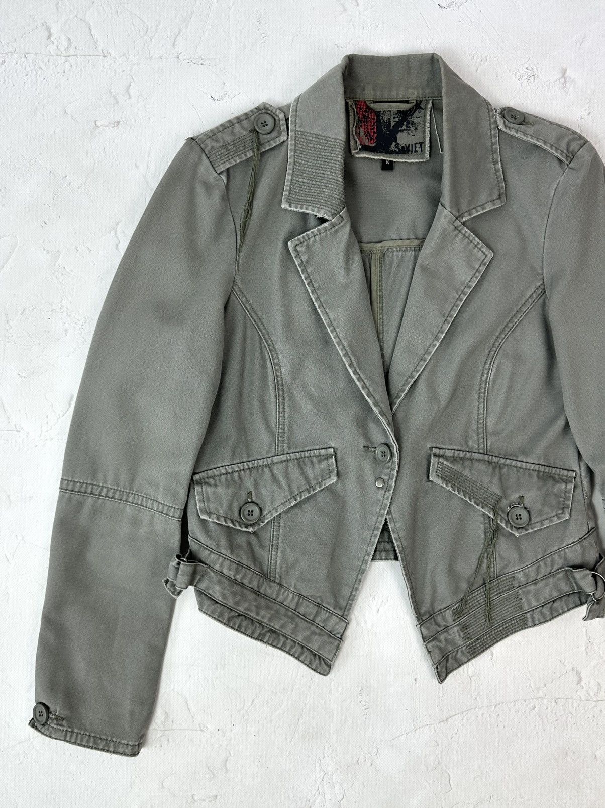 Vintage Vintage Khaki Embroidered Jacket Size L / US 10 / IT 46 - 2 Thumbnail