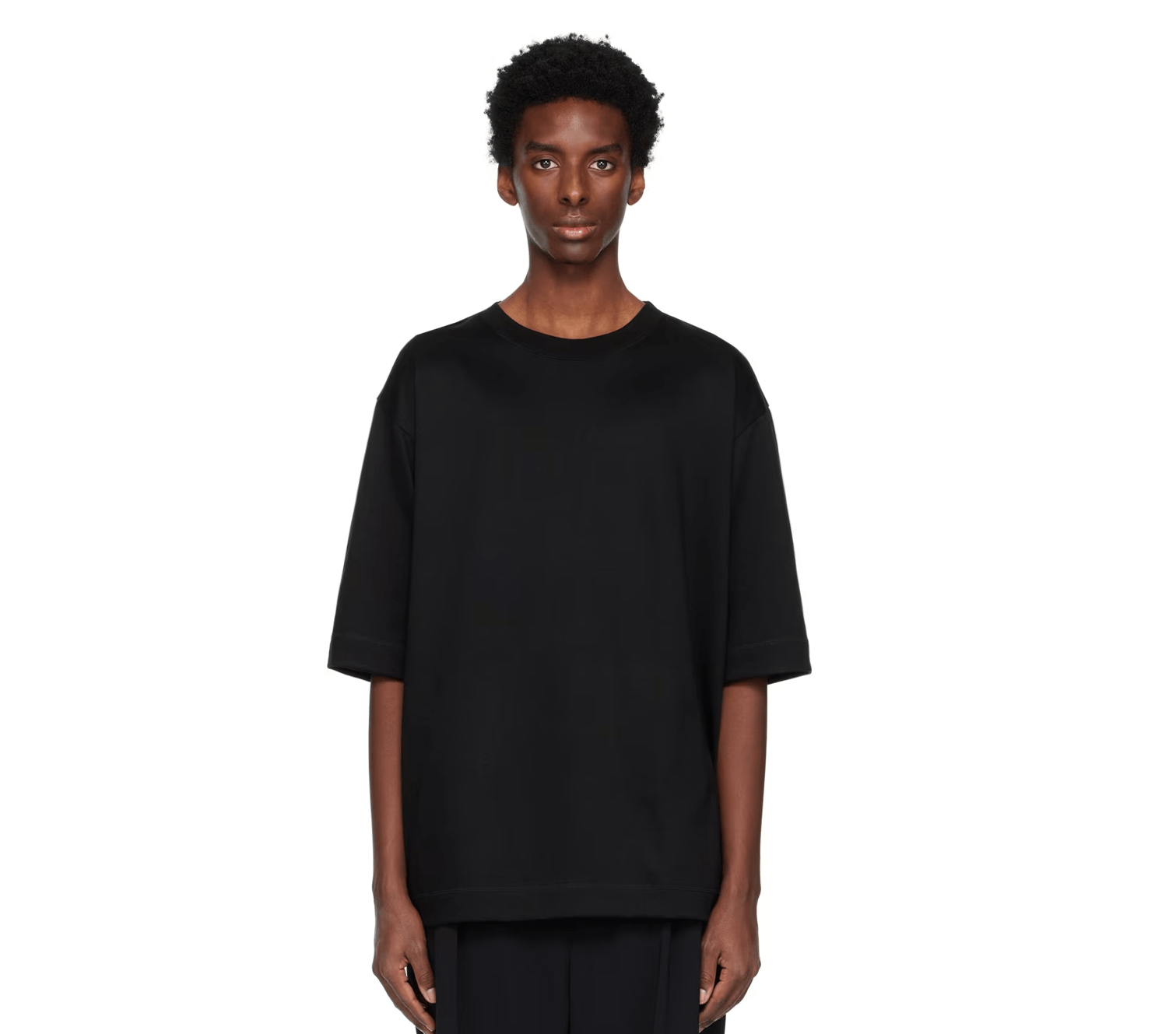 image of N Hoolywood Black Dropped Shoulder T-Shirt, Men's (Size Medium)