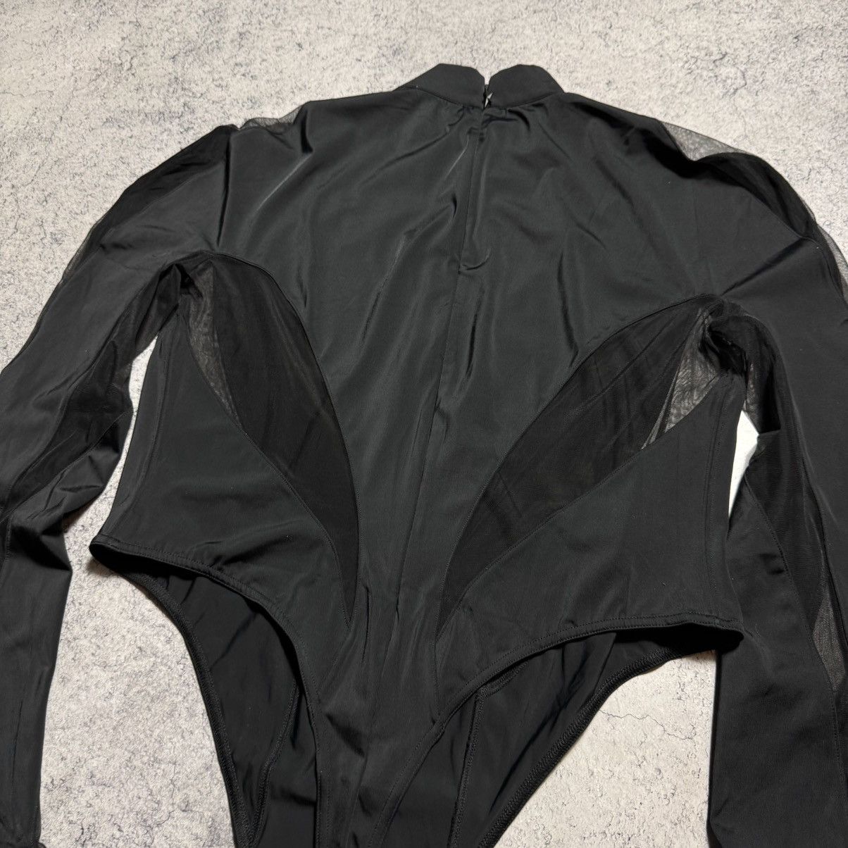 H&M × Mugler Rare Mugler X H&M Black Mesh Panel Bodysuit Size XL / US 12-14 / IT 48-50 - 4 Thumbnail
