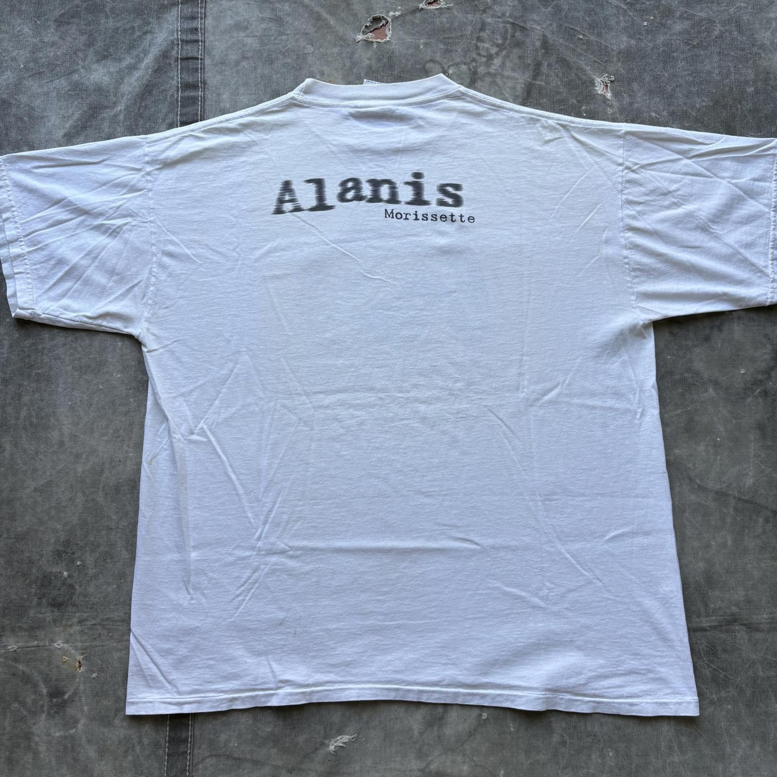 Band Tees Vintage 90s Rare Alanis Morissette Do I Stress You Out Shirt Size US XL / EU 56 / 4 - 2 Thumbnail