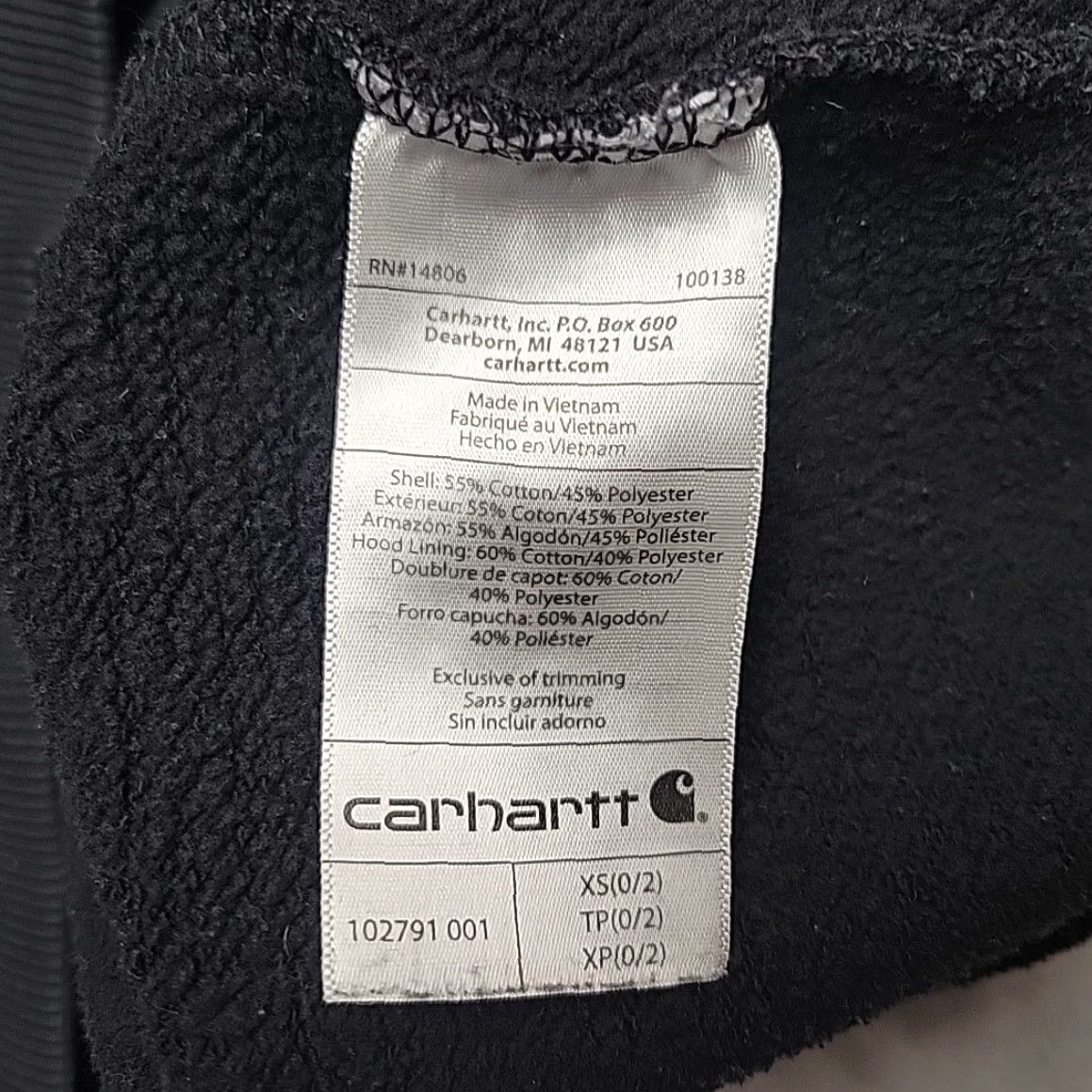 Carhartt VINTAGE Carhartt Hoodie Womens XS Black Relaxed Fit Hooded Sweatshirt Work 102791 Size XS / US 0-2 / IT 36-38 - 5 Thumbnail