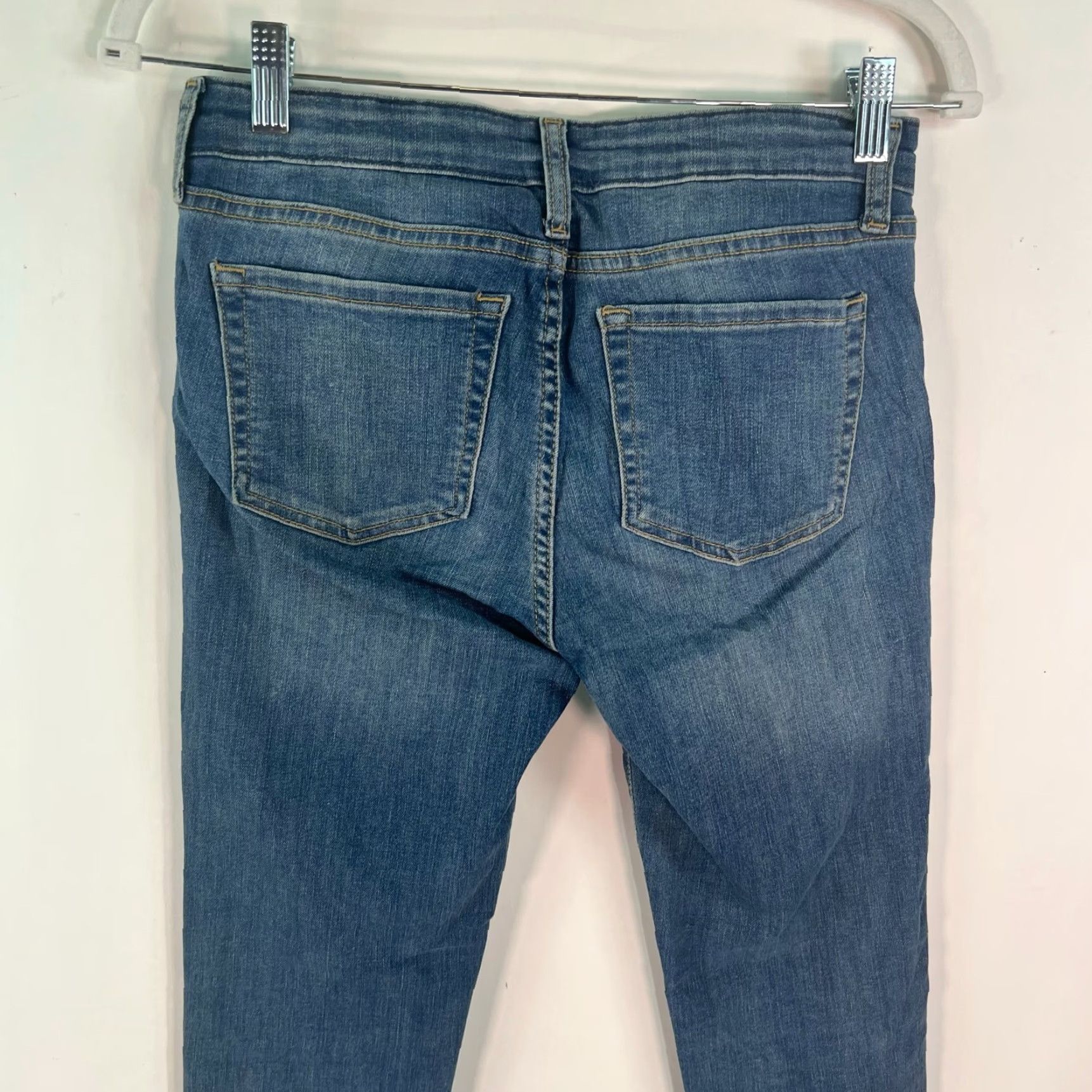 Gap Gap Womens Super Skinny Straight Leg Premium Blue Denim Jeans Size 4/27 28X27 Size 27" / US 4 / IT 40 - 6 Thumbnail