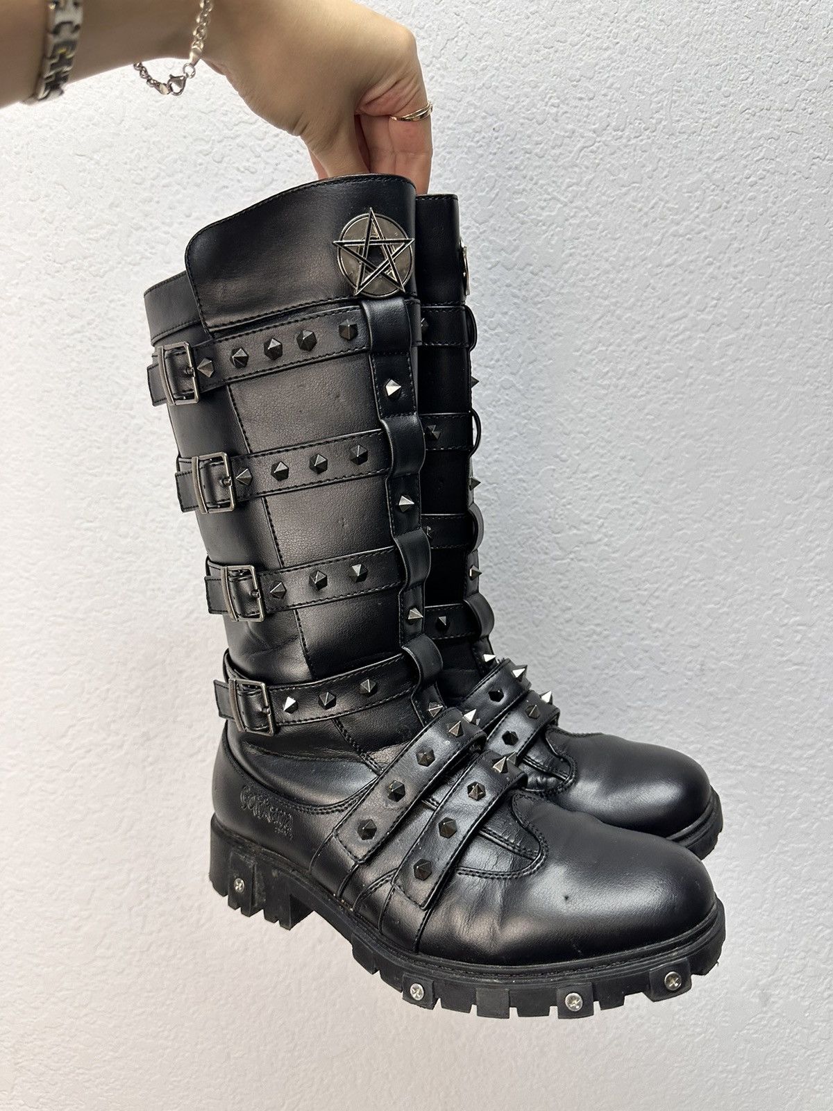 New Rock Vintage Leather boots Gothicana Gothic Style Avantgrade Size US 9 / IT 39 - 11 Thumbnail
