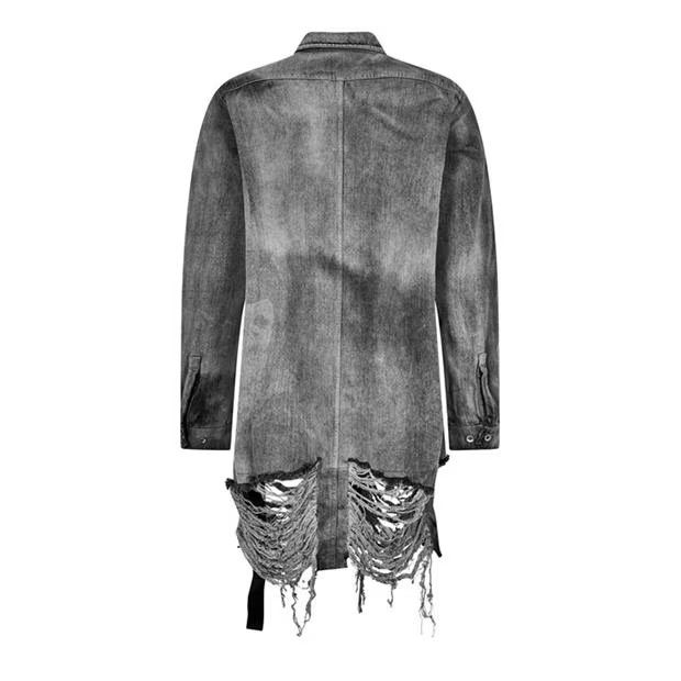 Rick Owens o1g2r1mq0624 Fringed Over shirts in Grey & Black Size US M / EU 48-50 / 2 - 2 Thumbnail