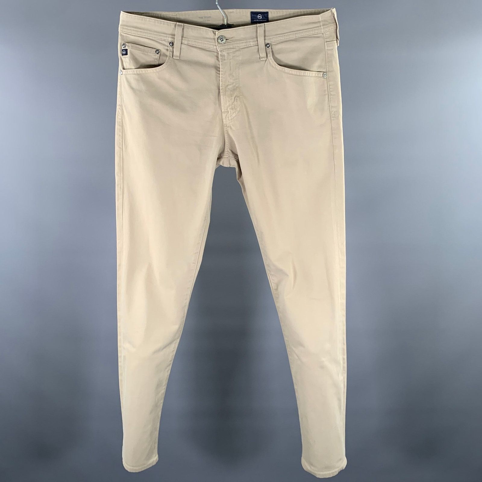 AG Adriano Goldschmied AG ADRIANO GOLDSCHMIED Size 34 Cream Contrast Stitch Pants Size US 34 / EU 50 - 1 Thumbnail