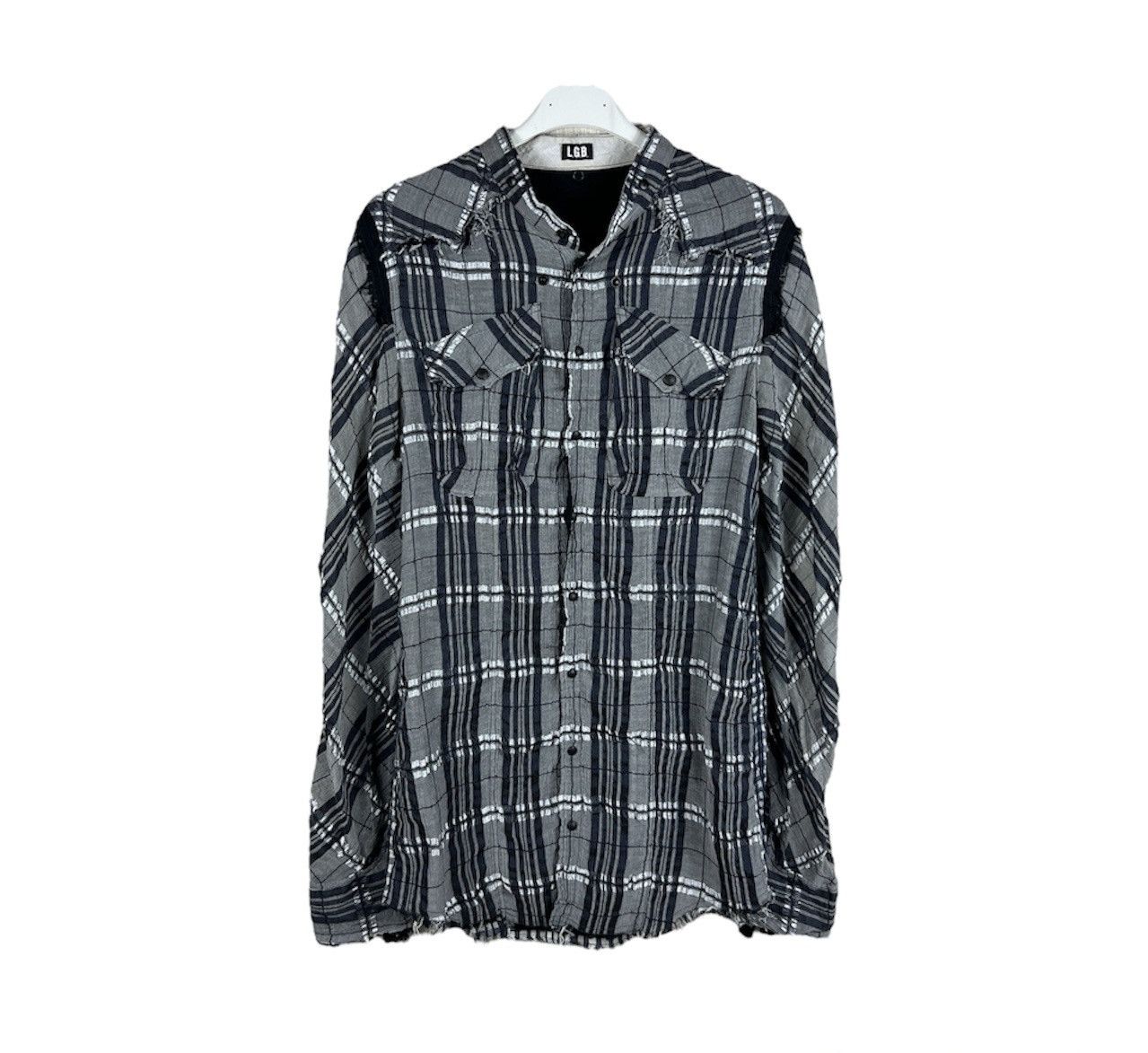 Le Grande Bleu (L.G.B.) L.G.B Le Grande Bleu rockabilly ripped plaid button up shirt Size US S / EU 44-46 / 1 - 1 Thumbnail