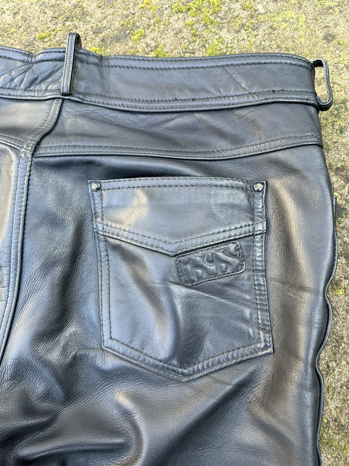 Genuine Leather × Leather × Vintage Vintage Japanese style y2k leather pants Size US 35 - 3 Thumbnail