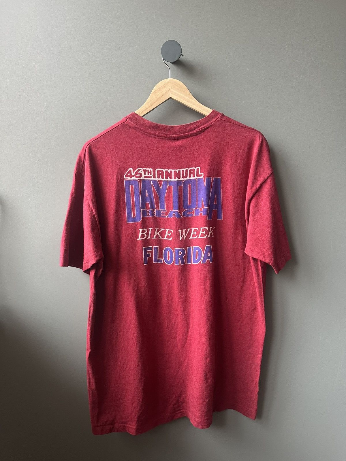 Hanes Vintage 80s Daytona Beach Bike Week Florida Graphic Tee Size US XL / EU 56 / 4 - 5 Thumbnail