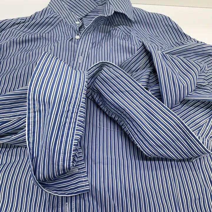 Balenciaga Balenciaga Balenciaga Blue Striped Long Sleeve Shirt -2507 Size US XS / EU 42 / 0 - 8 Thumbnail