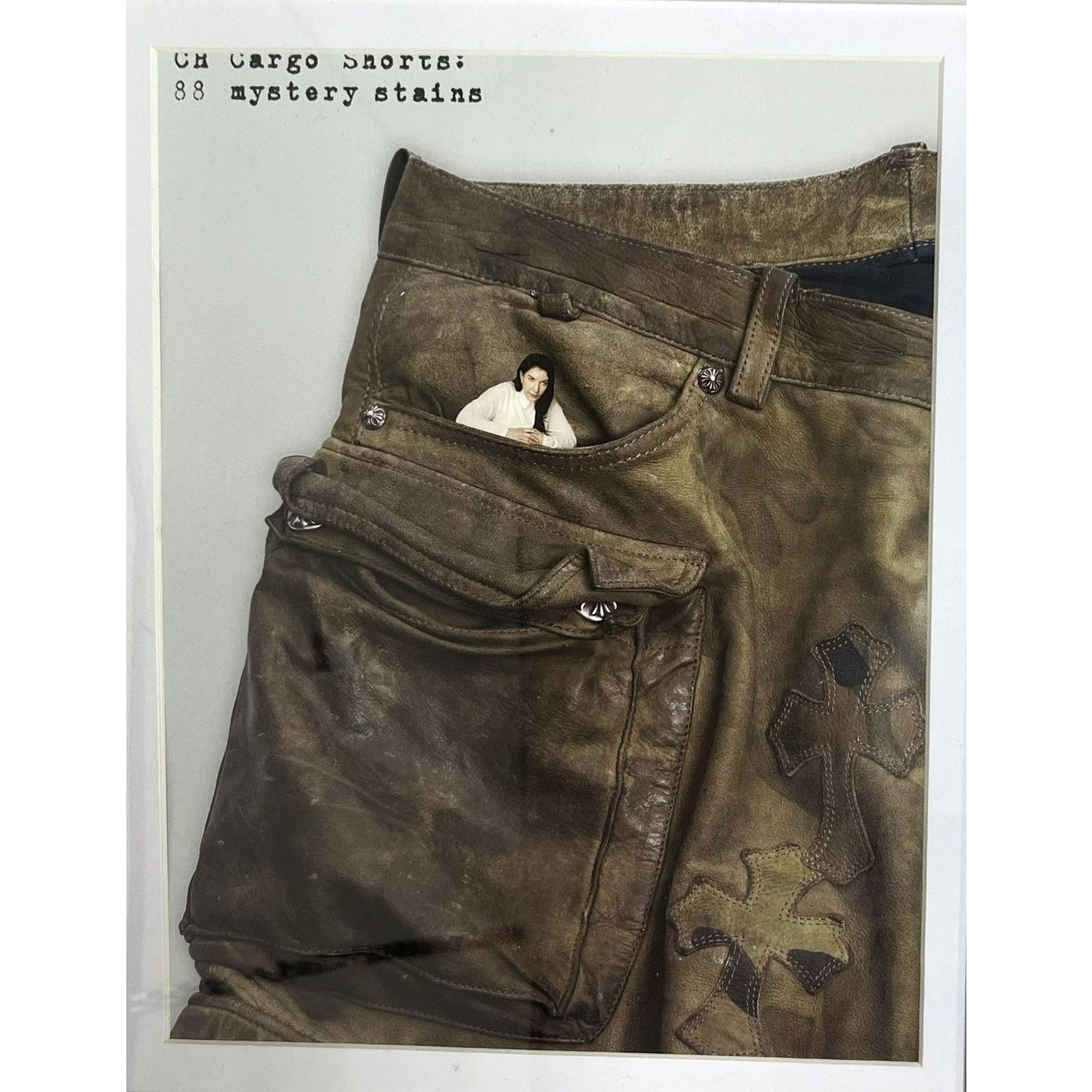 Chrome Hearts × Japanese Brand × Vintage Chrome Hearts close up CH cargo shorts Framed poster 9x11 Size ONE SIZE - 2 Thumbnail