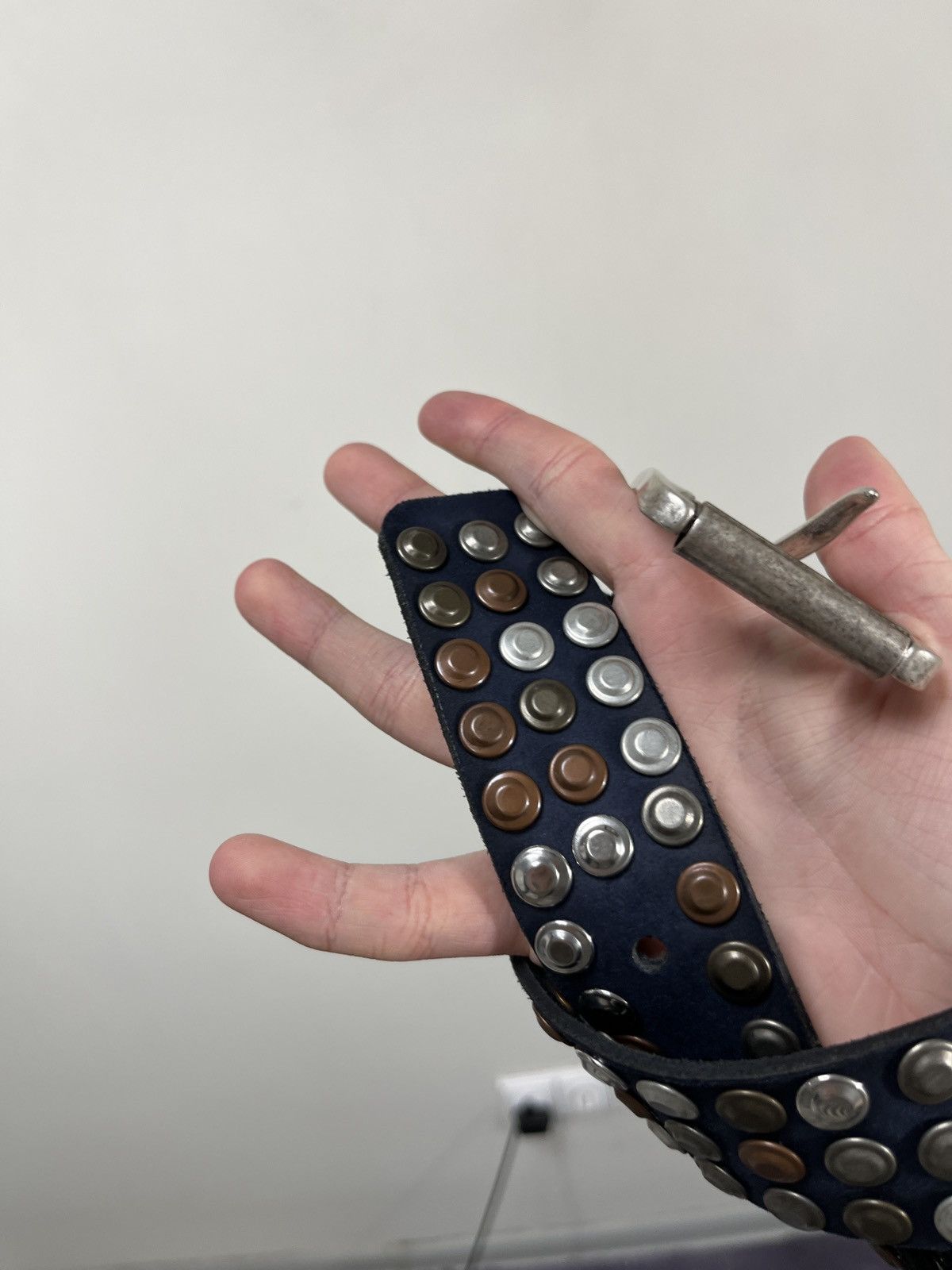 Japanese Brand Vintage B.B. Simon Style Y2K Archival Studded Leather Belt Size ONE SIZE - 5 Thumbnail