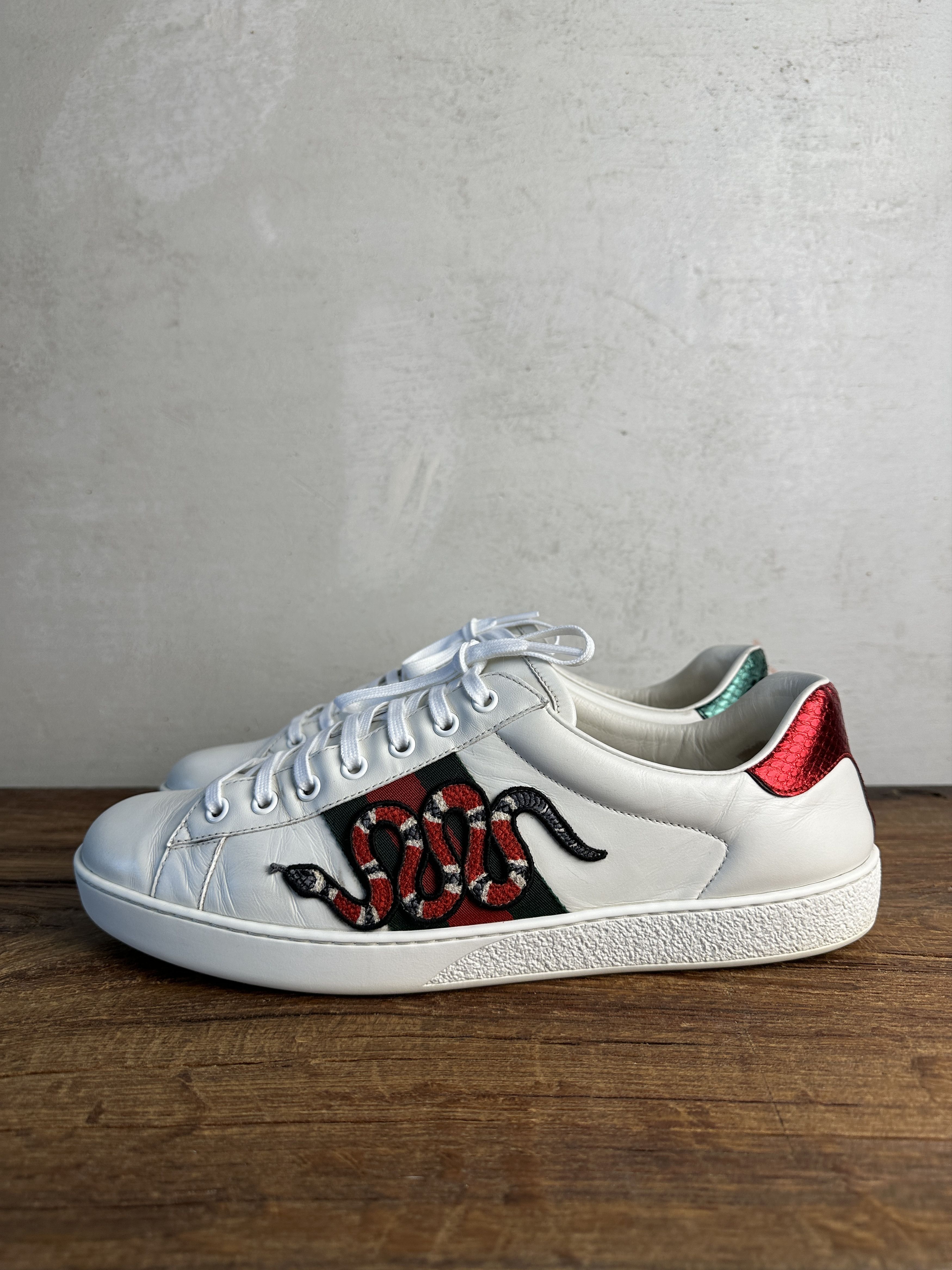 Gucci Ace Blind Embroidered Web Sneakers Leather | Grailed