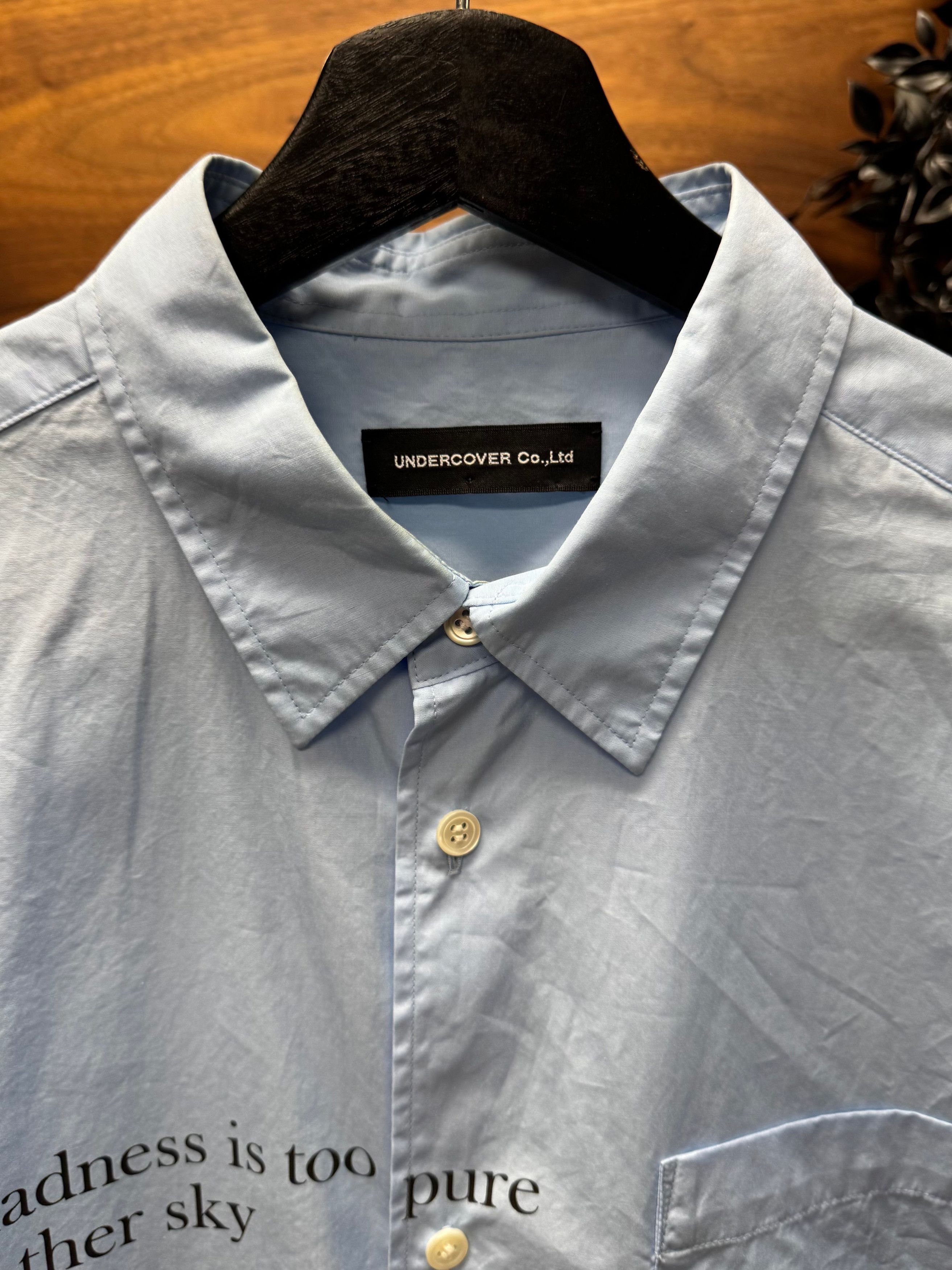 Undercover SS2023 Undercover ‘Mother Sky’ Slogan Blue Button Down Shirt Size US M / EU 48-50 / 2 - 3 Thumbnail