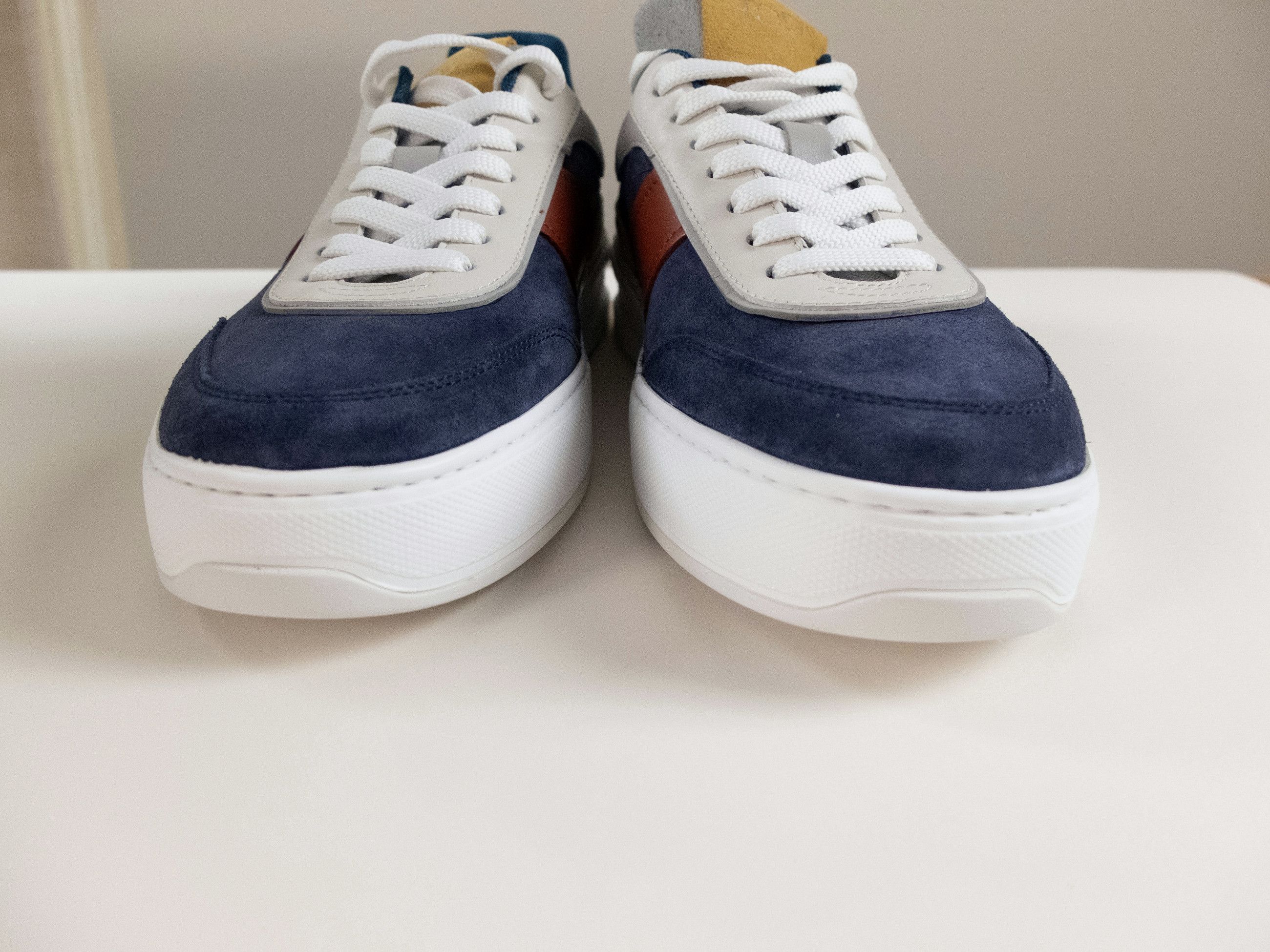 Tod's TOD'S Tabs paneled navy blue white suede low top sneakers 8 Size US 8 / EU 41 - 4 Thumbnail