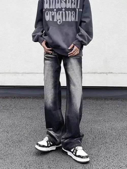 High Sport × Japanese Brand Vintage washed draped straight-leg jeans Size US 32 / EU 48 - 2 Thumbnail