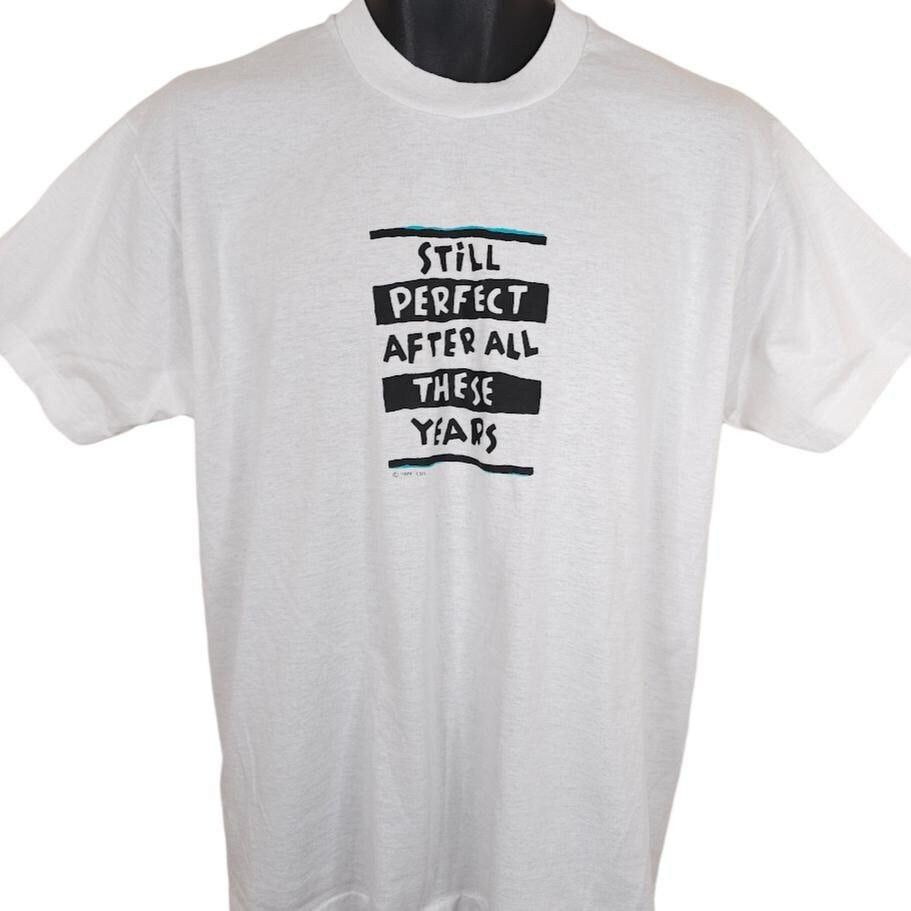 Vintage Vintage Birthday T Shirt Mens Size Large White 90s Perfect Size US L / EU 52-54 / 3 - 1 Thumbnail