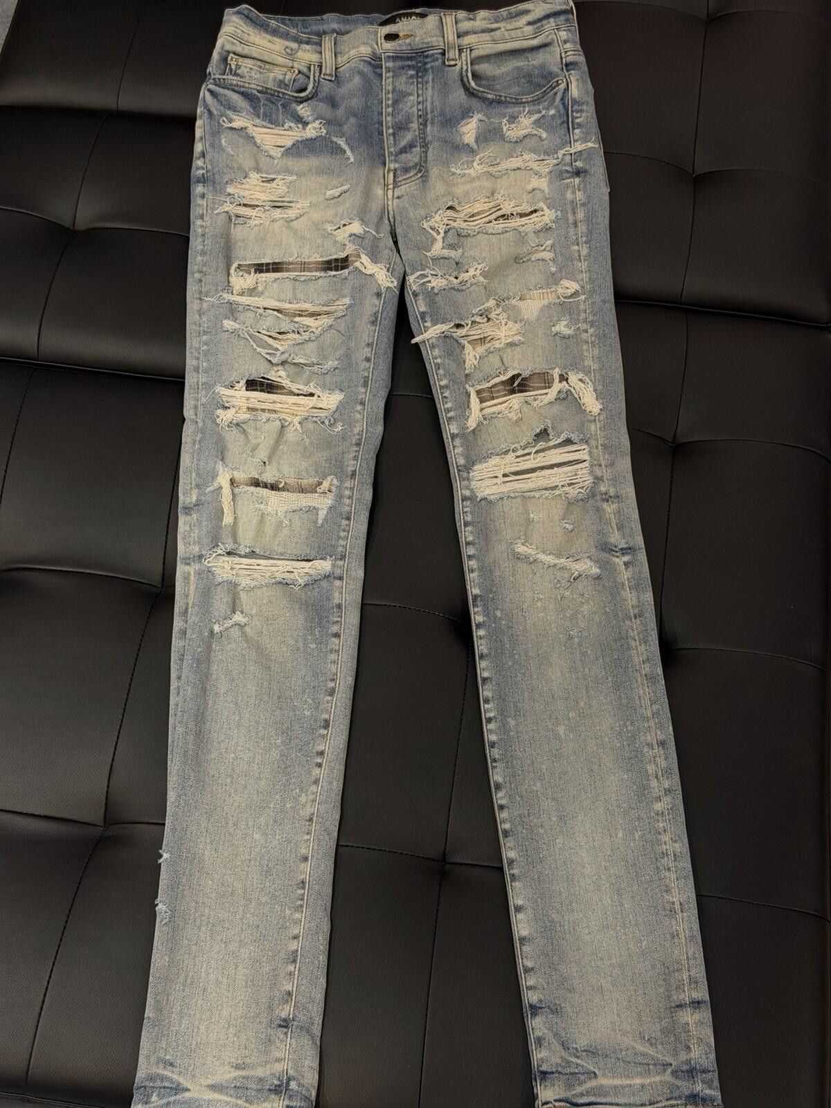 Amiri Size 31 - Amiri Blue Thrasher Jeans 100% Authentic Size US 31 - 1 Thumbnail