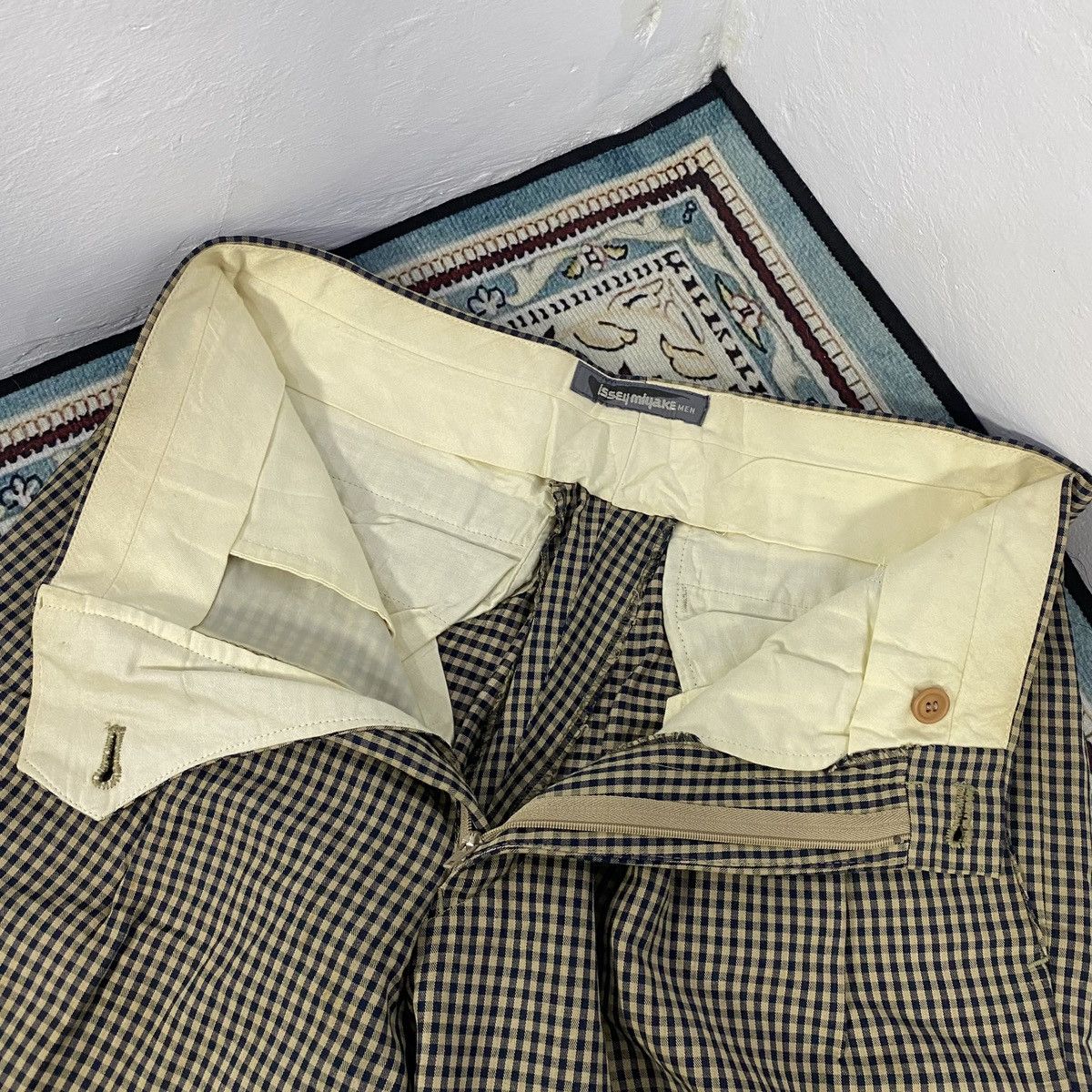 Issey Miyake × Japanese Brand 2000s - Issey Miyake Men Plaid Casual Work Pants Size US 28 / EU 44 - 7 Thumbnail