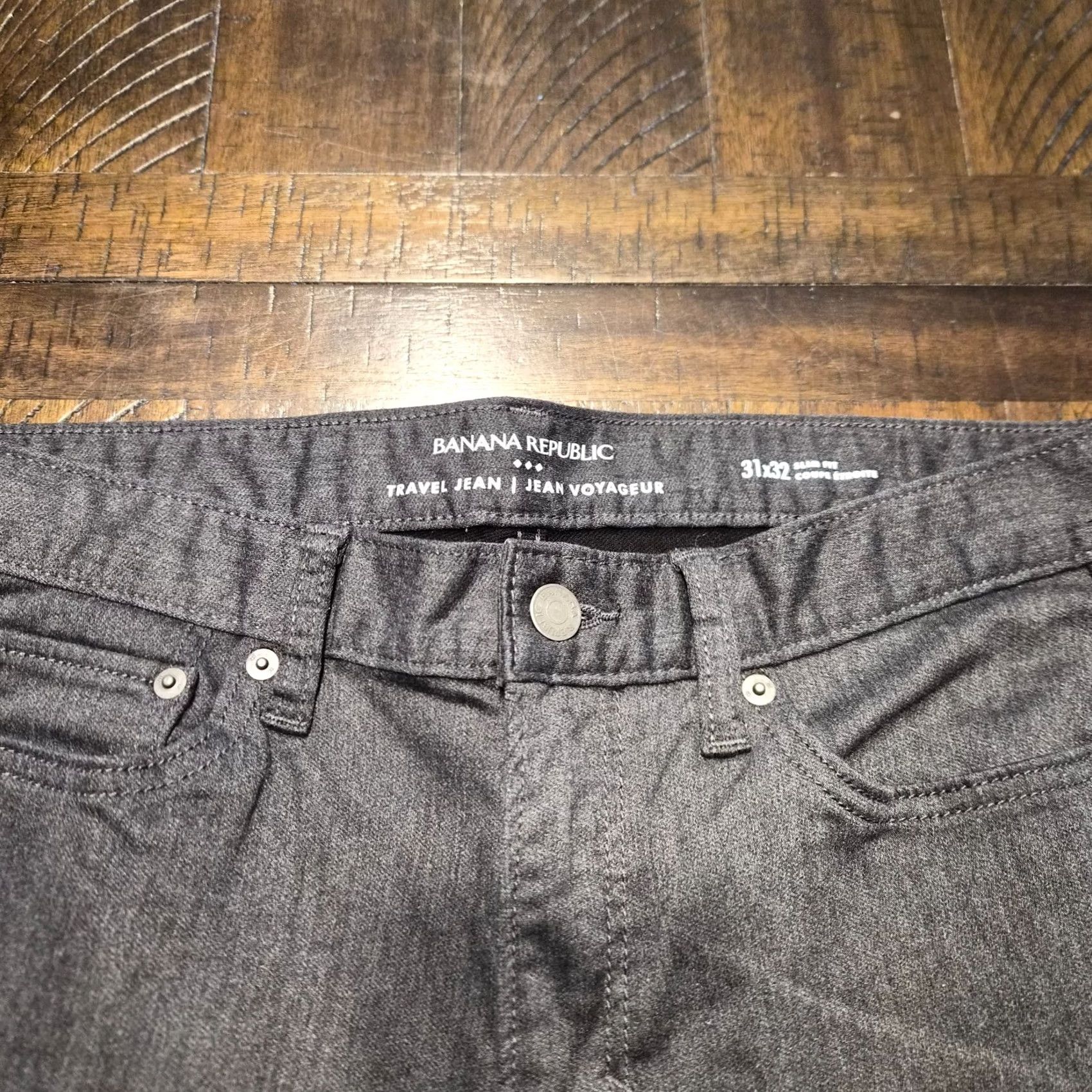 Banana Republic Banana Republic Mens Traveler Jeans 31x32 Gray Slim Fit Stretch Pants Size US 31 - 3 Thumbnail