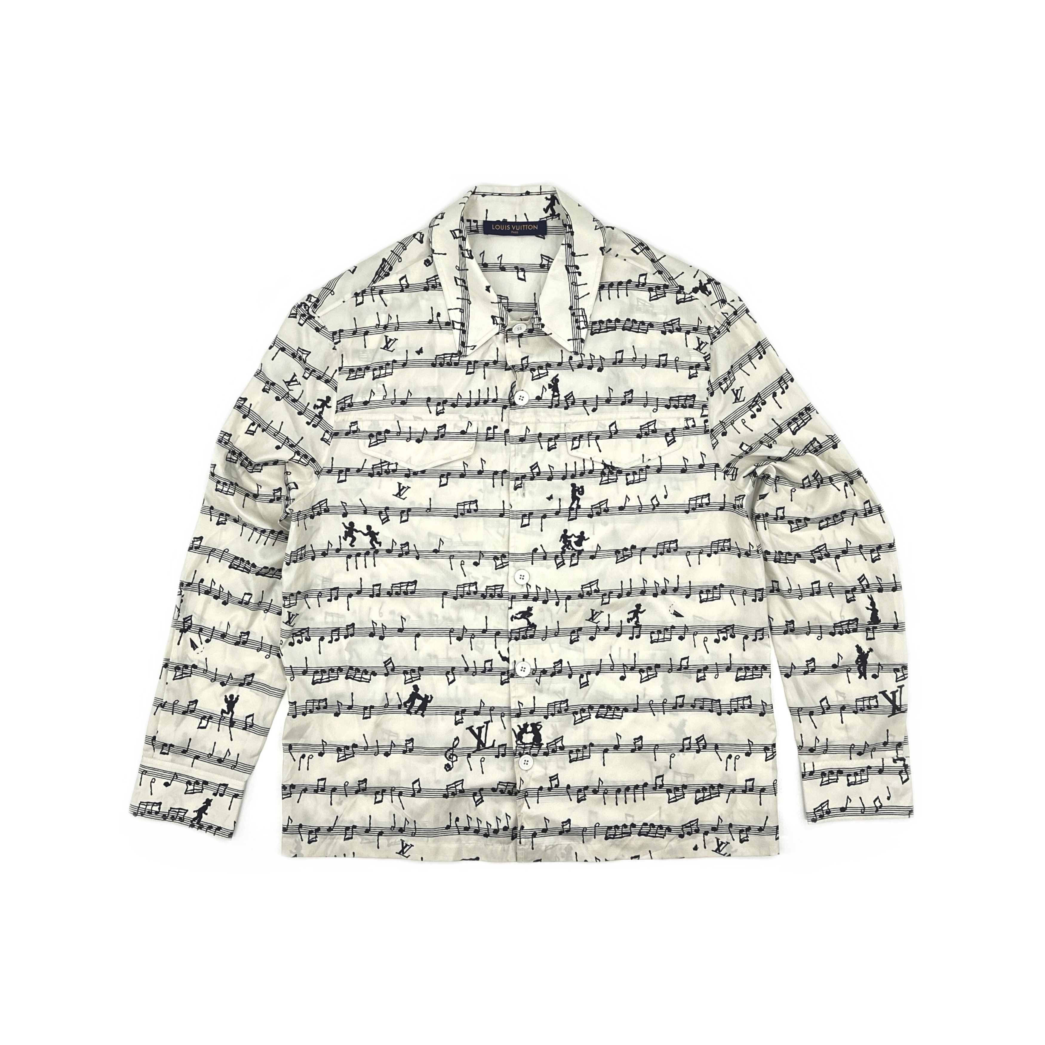 Louis Vuitton Louis Vuitton FW22 Musical Notes Silk Shirt Size M Size US M / EU 48-50 / 2 - 1 Thumbnail