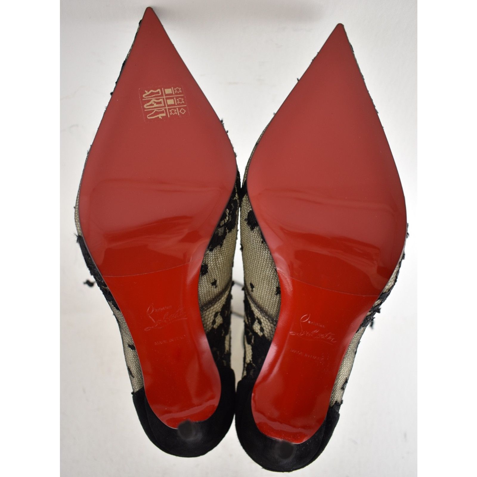 Christian Louboutin Christian Louboutin KM Lace Booty 100 Black Mesh Ankle 38.5 Size US 8.5 / IT 38.5 - 18 Thumbnail