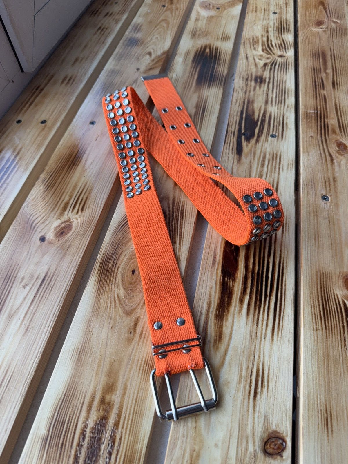 Japanese Brand 00s Opium Alt Punk Japanese Y2K Studded Canvas Belt Skater Size ONE SIZE - 2 Thumbnail