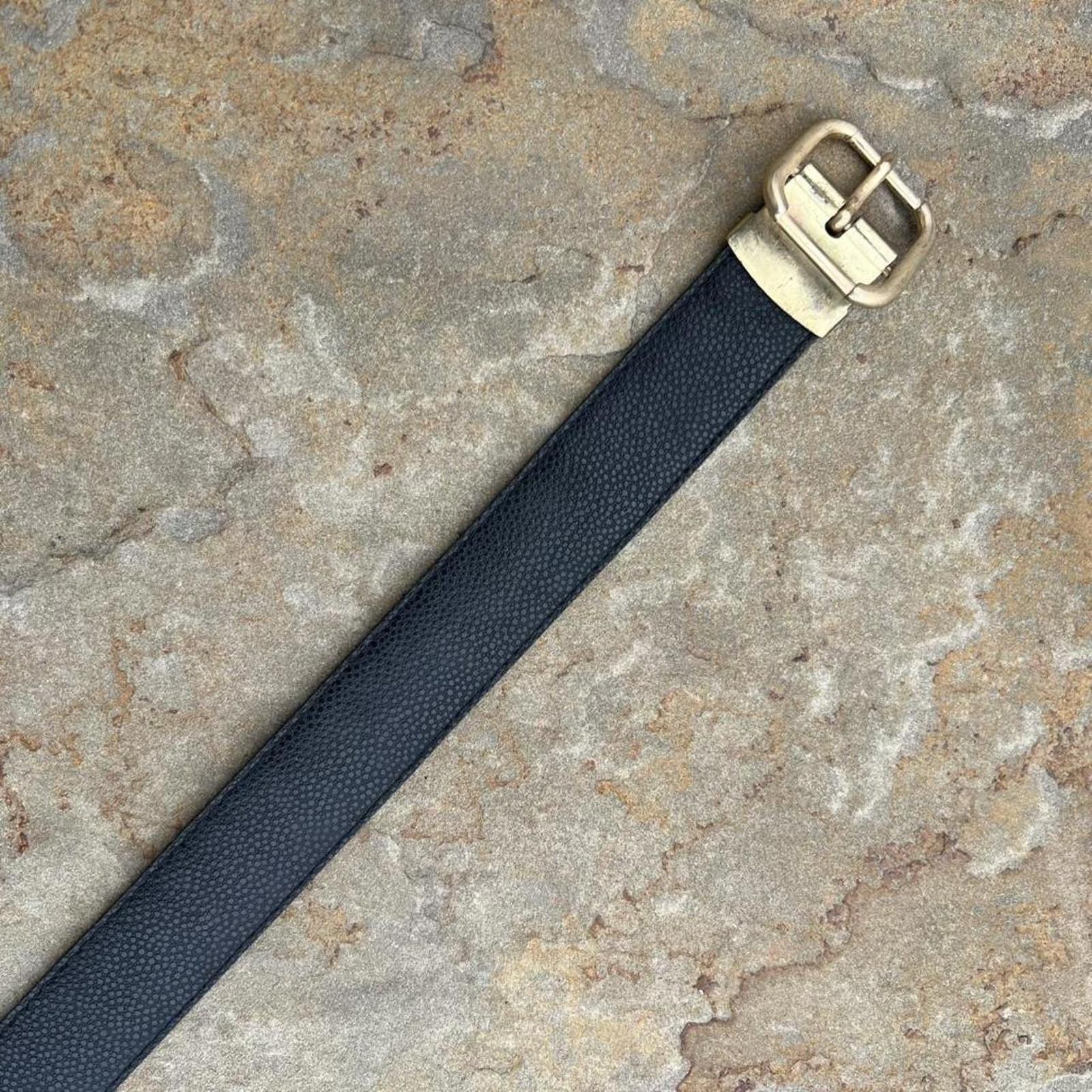 Vintage Vintage 80s Black Embossed Faux Leather Belt Size ONE SIZE - 3 Thumbnail