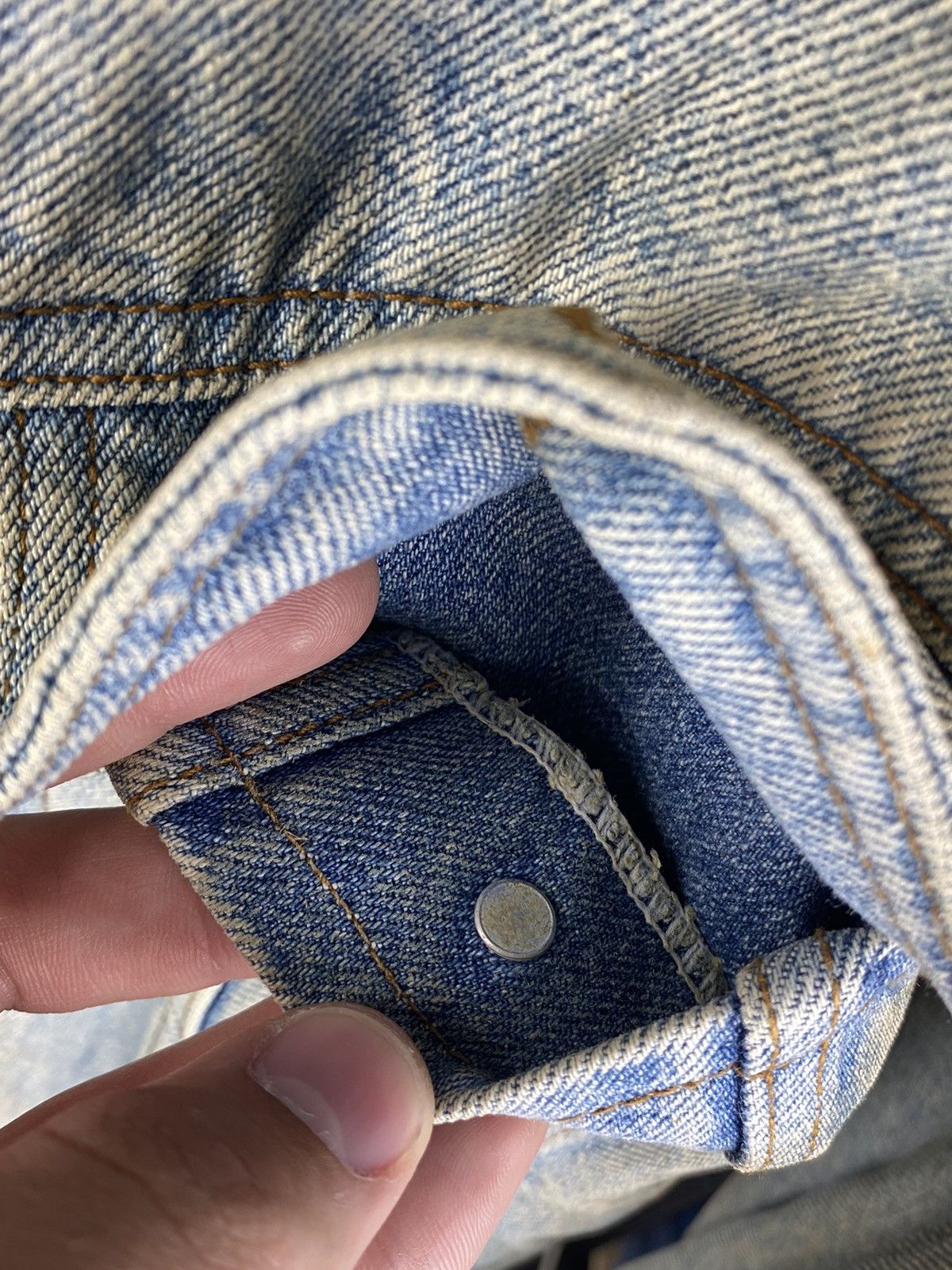 Levi's × Vintage 80s🔥Levis 598 Usa Blue Dirty Vntg Insulated Denim Jacket Size US L / EU 52-54 / 3 - 14 Thumbnail