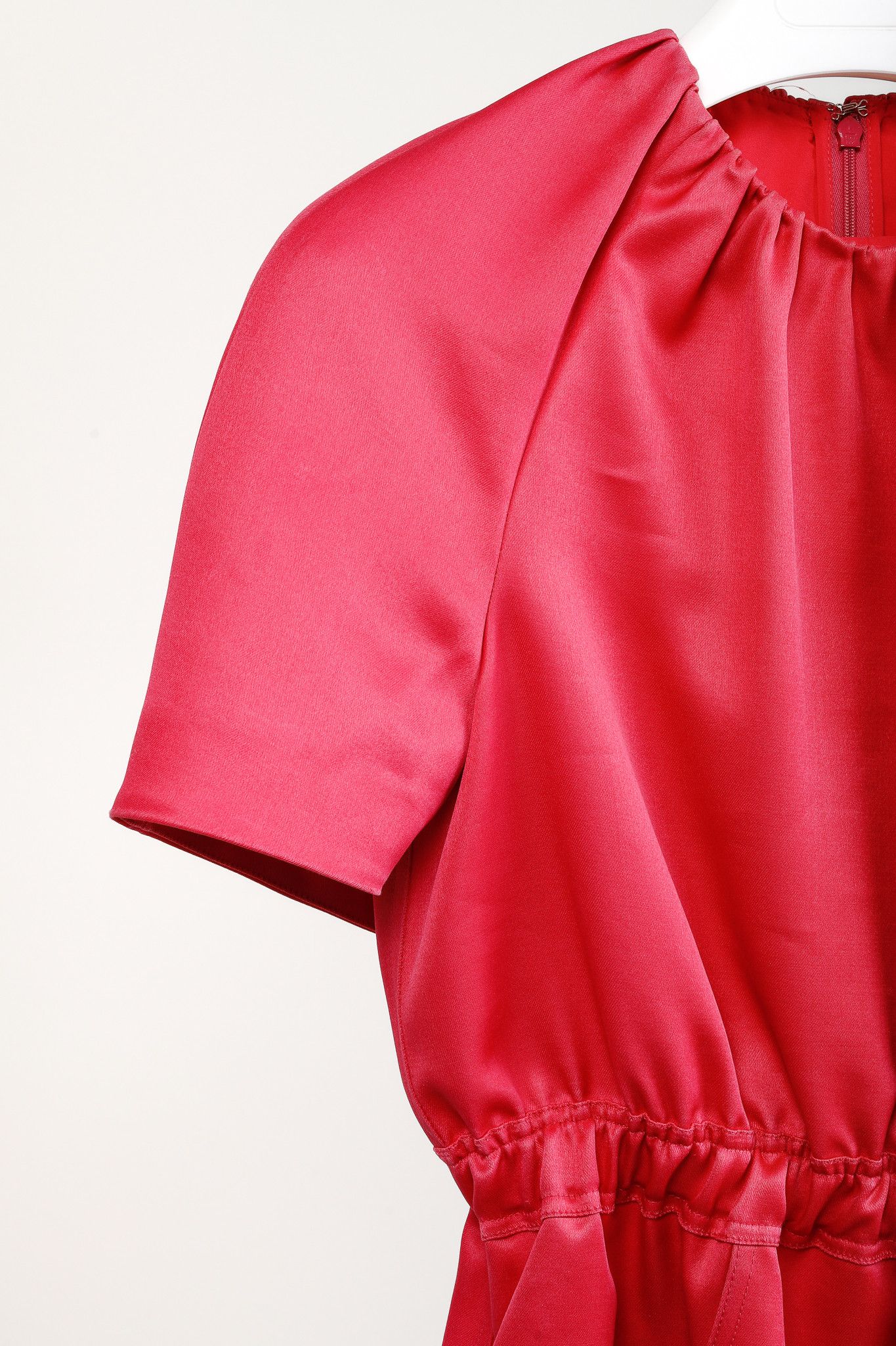 Brandon Maxwell Brandon Maxwell AW/19 Silk-Shantung Cape-Sleeve Midi Dress Size S / US 4 / IT 40 - 4 Thumbnail