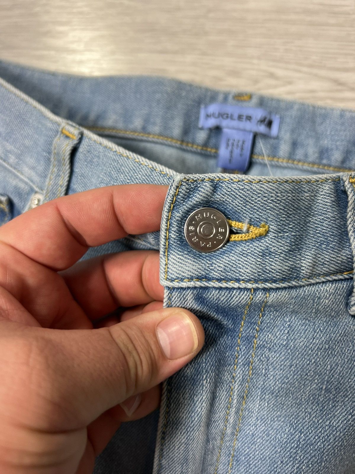 H&M × Mugler Thierry Mugler x HM Blue Spiral Panel Jeans Mens Denim Pants Size US 34 / EU 50 - 10 Thumbnail