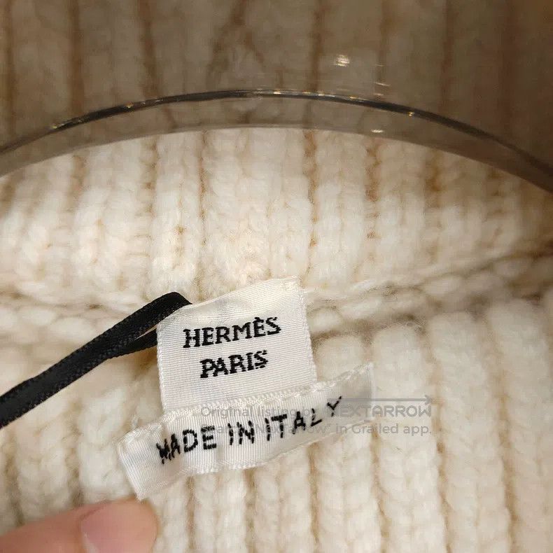 Hermes Hermes Ivory Wool High Neck Knit Sweater Size XS / US 0-2 / IT 36-38 - 3 Thumbnail