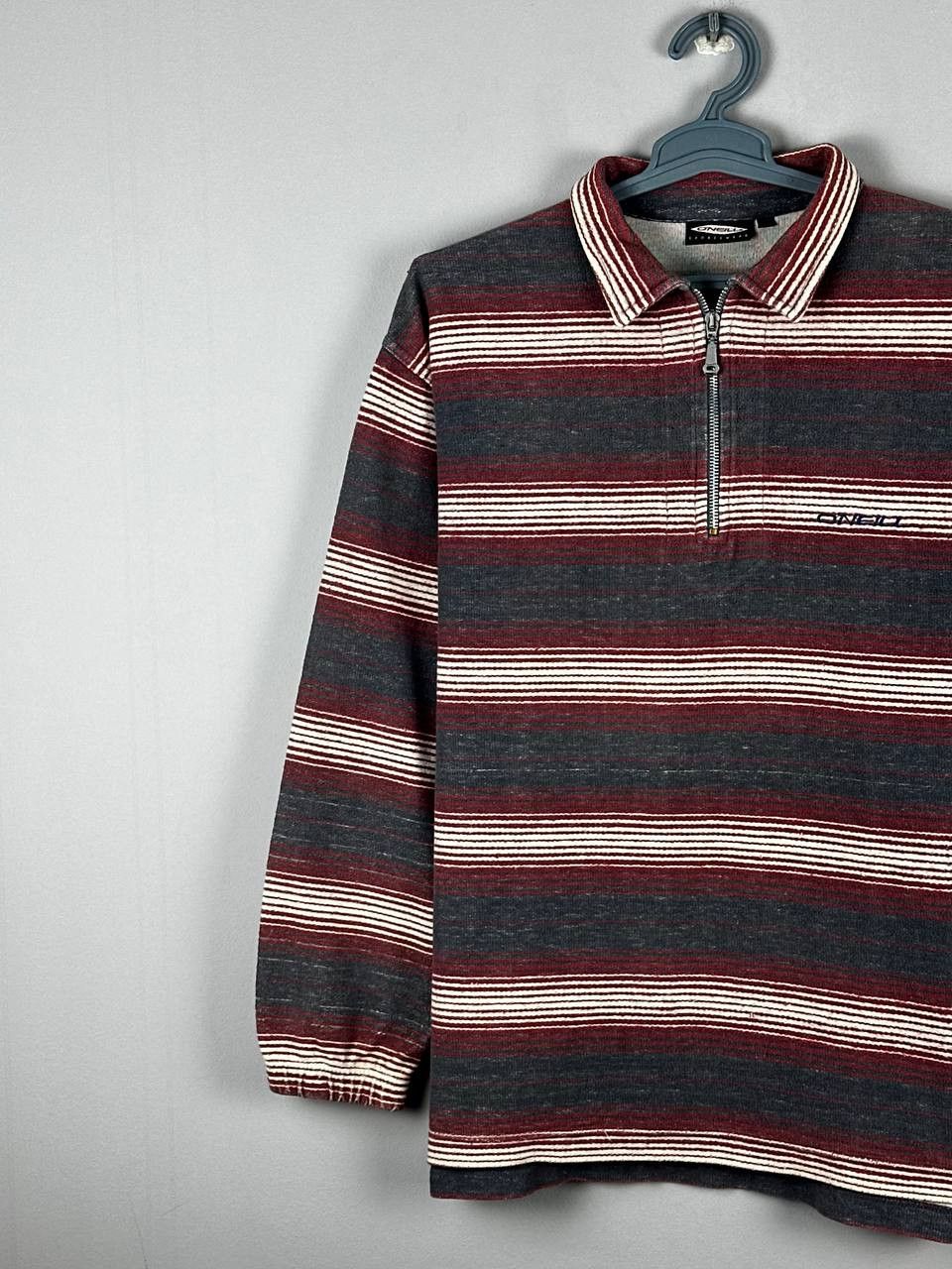O'Neill Vintage 90s Oneill Sweatshirt Rare Rugby Striped Size US M / EU 48-50 / 2 - 2 Thumbnail