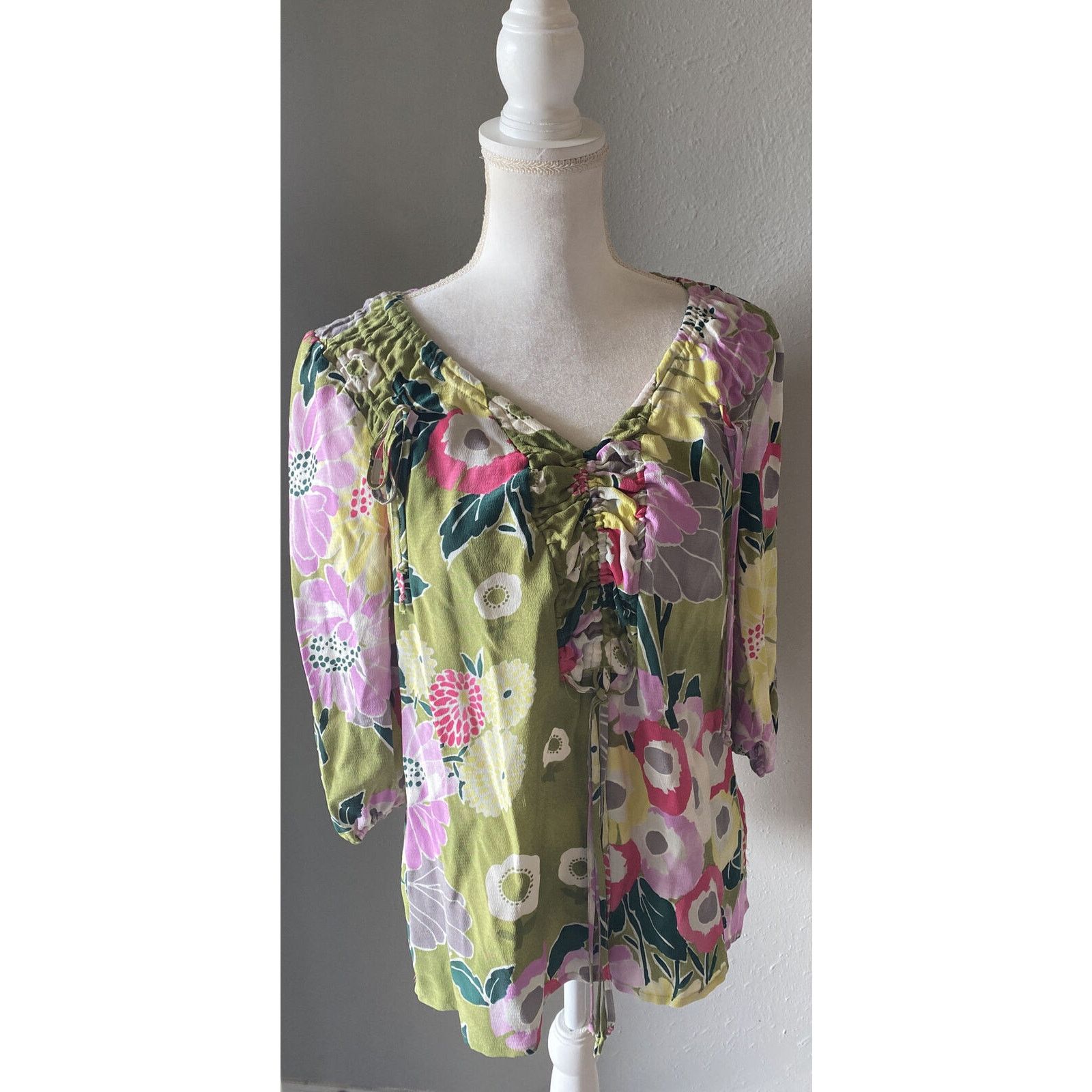 Anthropologie Leifsdottir Anthropologie Floral Patchwork Silk Blouse 6 Size M / US 6-8 / IT 42-44 - 3 Thumbnail