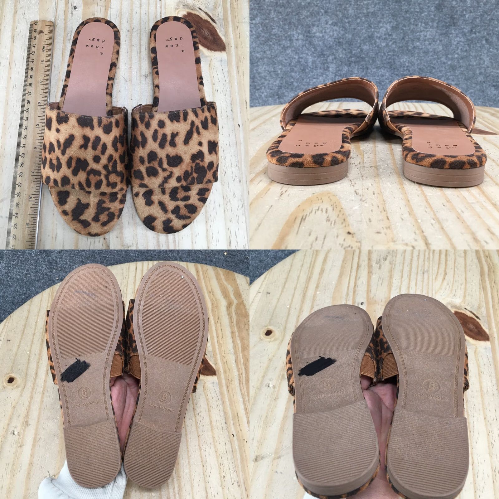 Vintage A New Day Sandals Womens 6 Slide Brown Cheetah Print Slip On Open Toe Flats NEW - Mens Womens Girls Boys Size US 6 / IT 36 - 8 Thumbnail