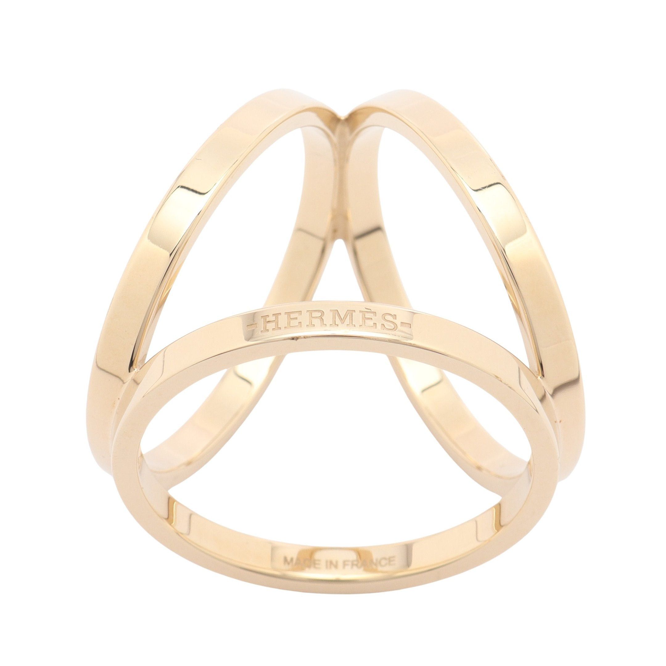 Hermes Hermes Trio Scarf Ring Gp Gold Size ONE SIZE - 1 Thumbnail