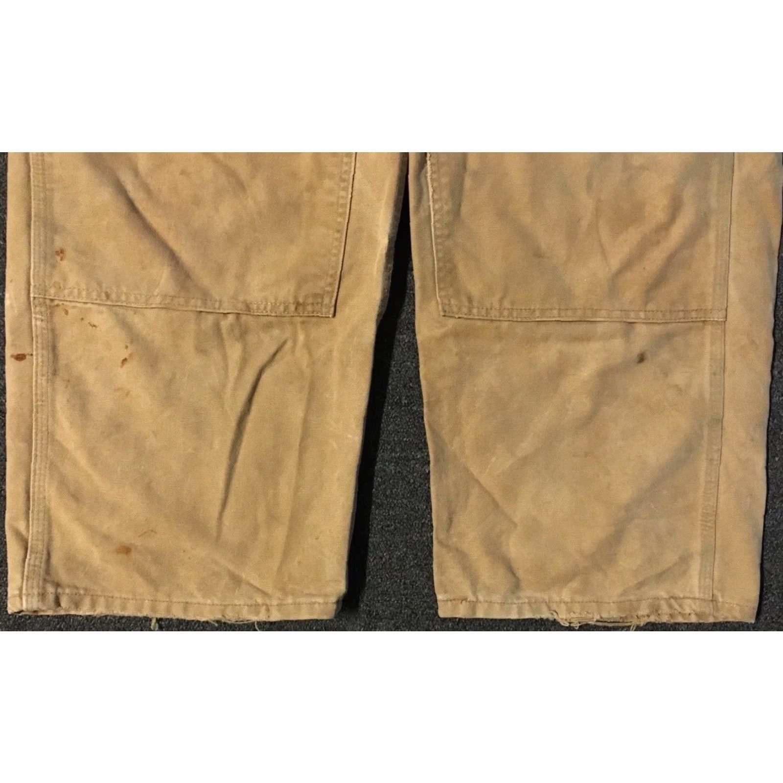 Carhartt VINTAGE Carhartt Faded Distressed Overalls Jeans Trucker Biker 90s Grunge USA Tan 40 Mens Double Knee Workwear 28 Inseam Overalls Size US 40 / EU 56 - 3 Thumbnail