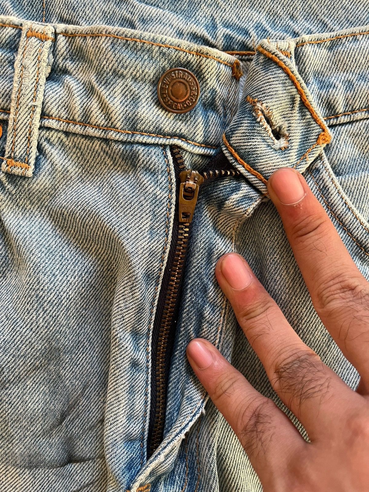Levi's × Levi's Vintage Clothing Vintage 80s Levis 607 Orange Tab Distressed Loose Jeans Size US 28 / EU 44 - 3 Thumbnail