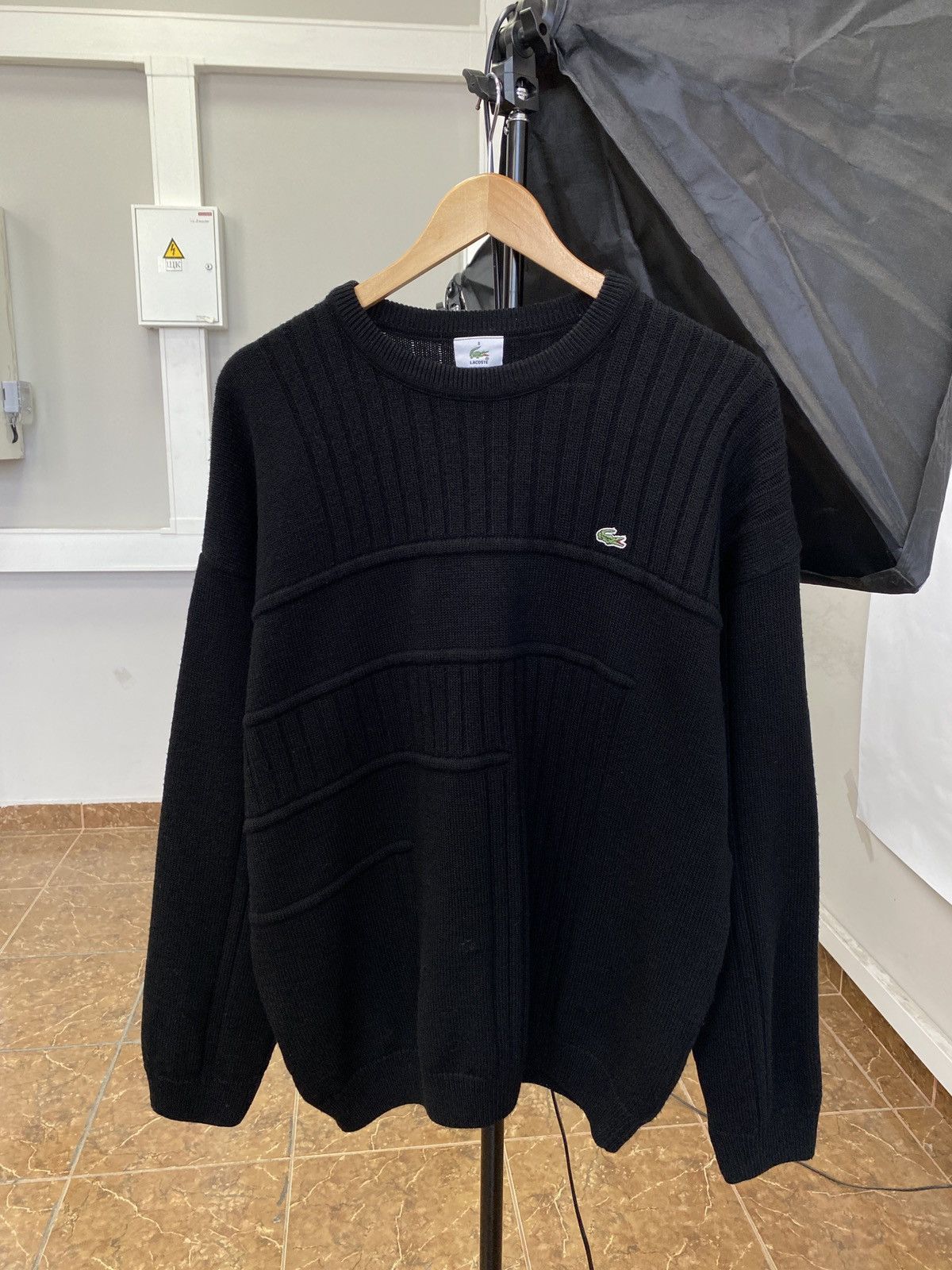 Lacoste 🇫🇷 Vintage 90s Lacoste Wool Asymmetrical Sweater made France Size US XL / EU 56 / 4 - 1 Thumbnail