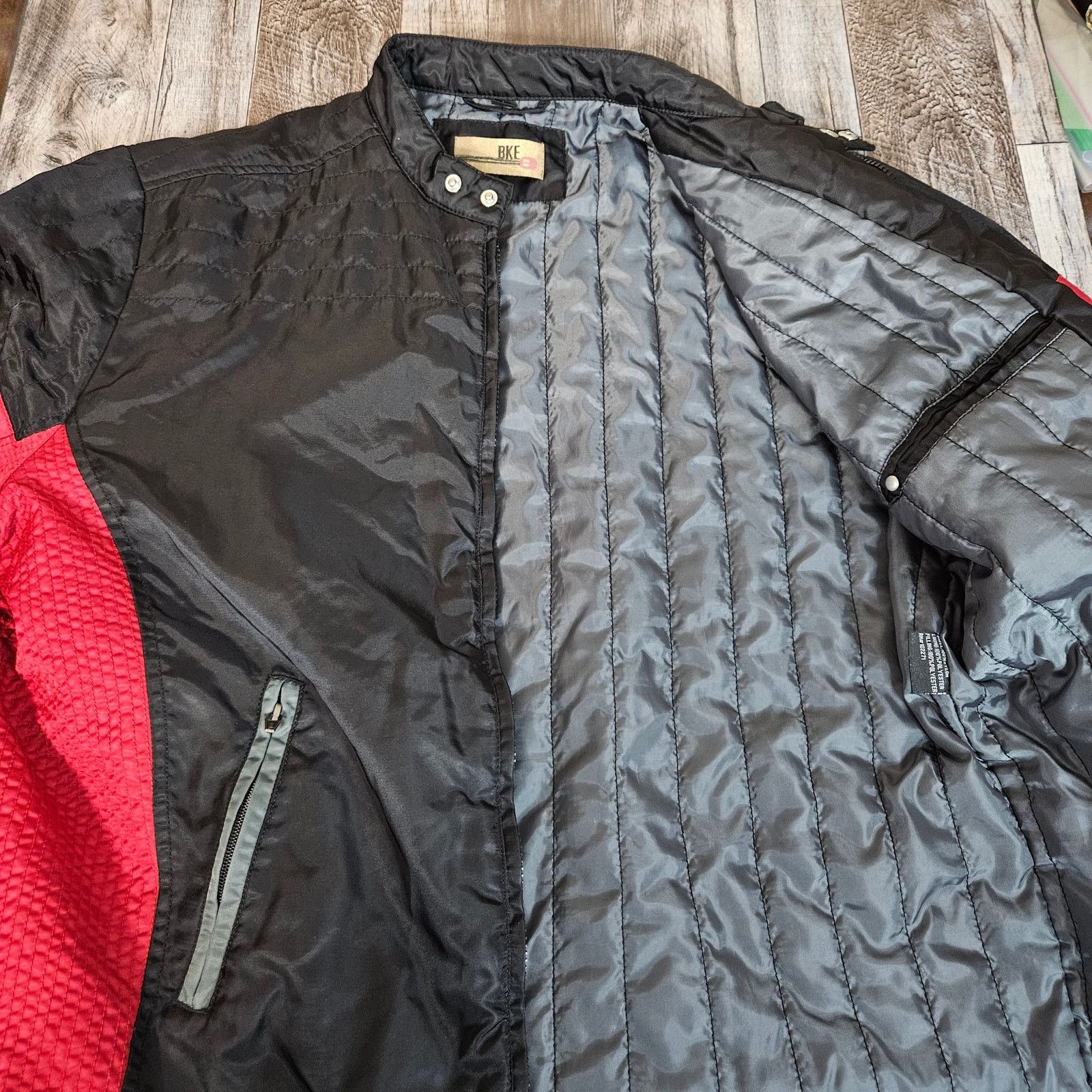 BKE Quilted Moto Bomber Jacket Y2K Quilted Biker