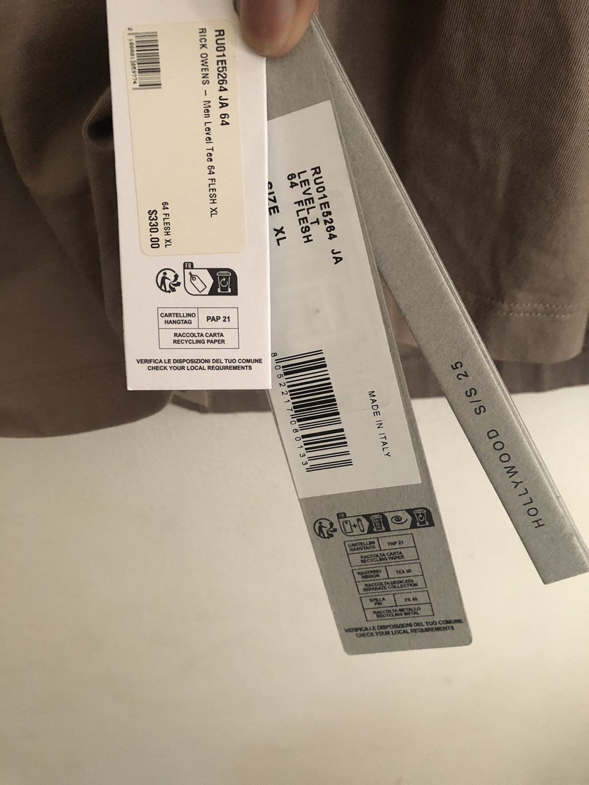Rick Owens Rick Owens Mainline Hollywood SS25 Flesh Level T-shirt Size US XL / EU 56 / 4 - 4 Thumbnail