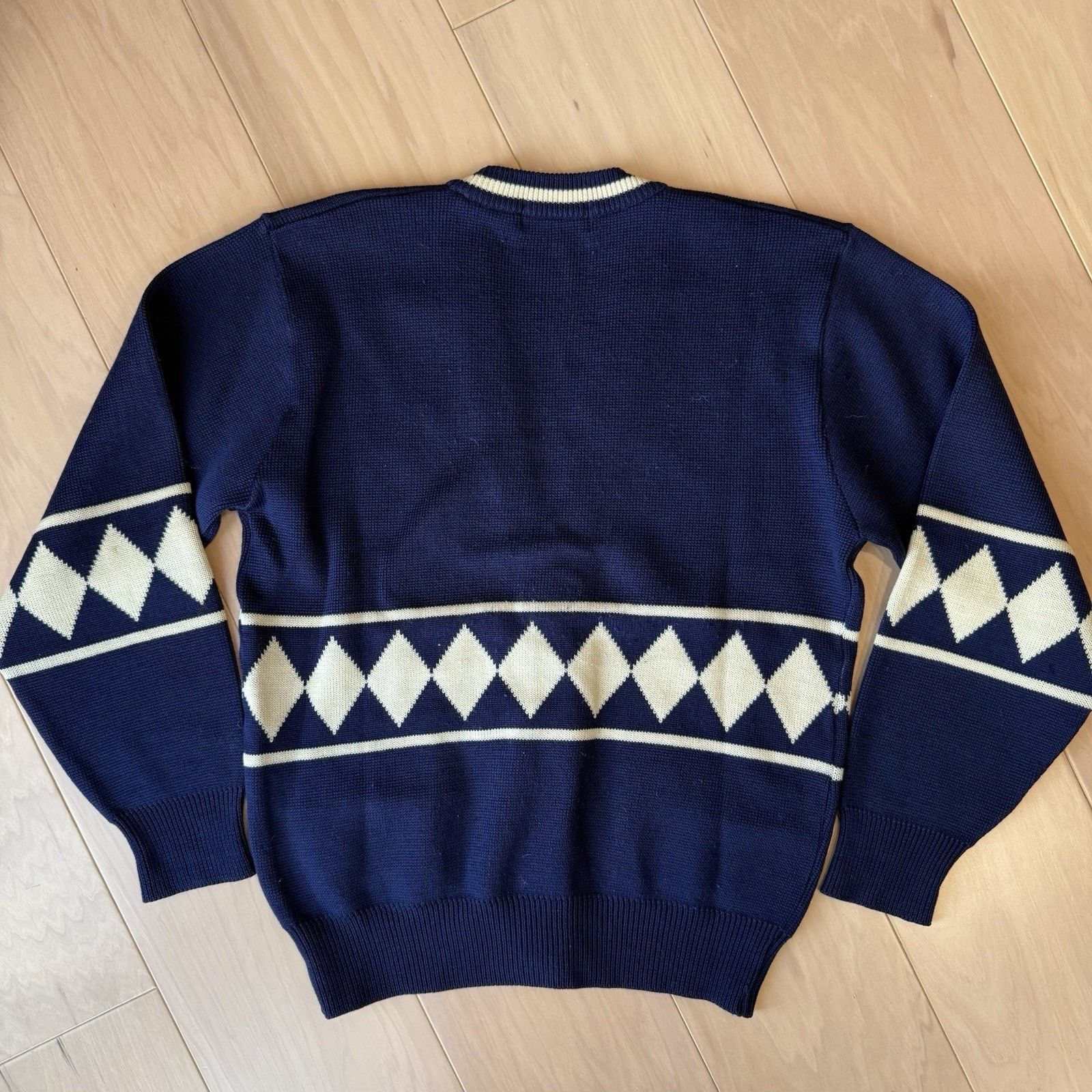 Other Vintage Pebble Beach Cardigan M Blue Wool Argyle Diamond 80s Size US M / EU 48-50 / 2 - 9 Thumbnail