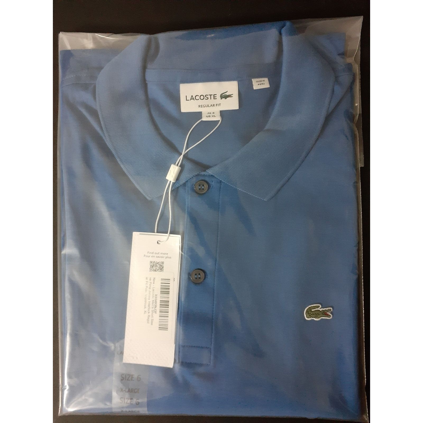 Lacoste Lacoste Mens Short Sleeve Pima Jersey Regular Fit Polo XL Size US XL / EU 56 / 4 - 2 Thumbnail
